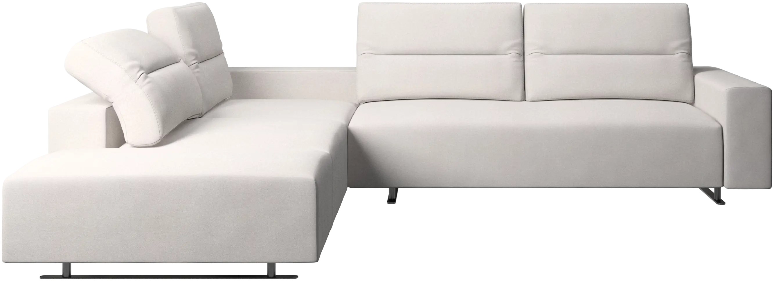 Hampton corner sofa with adjustable back and storage on right side