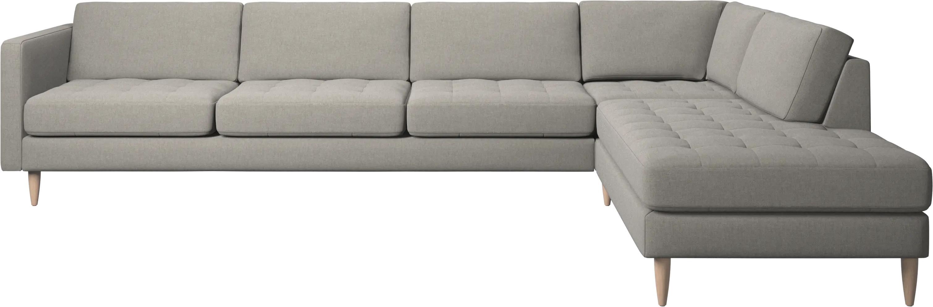 Osaka corner sofa with lounging unit, tufted seat
