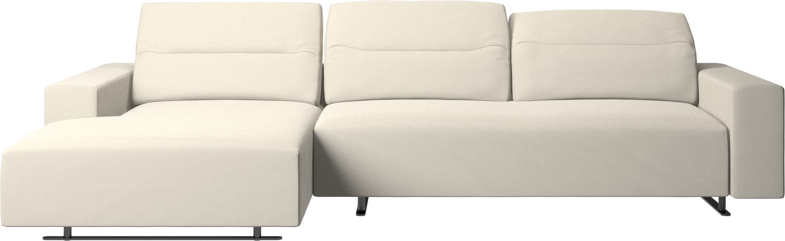 Hampton sedačka s nastaviteľnou opierkou, oddychový modul a úložný priestor vľavo