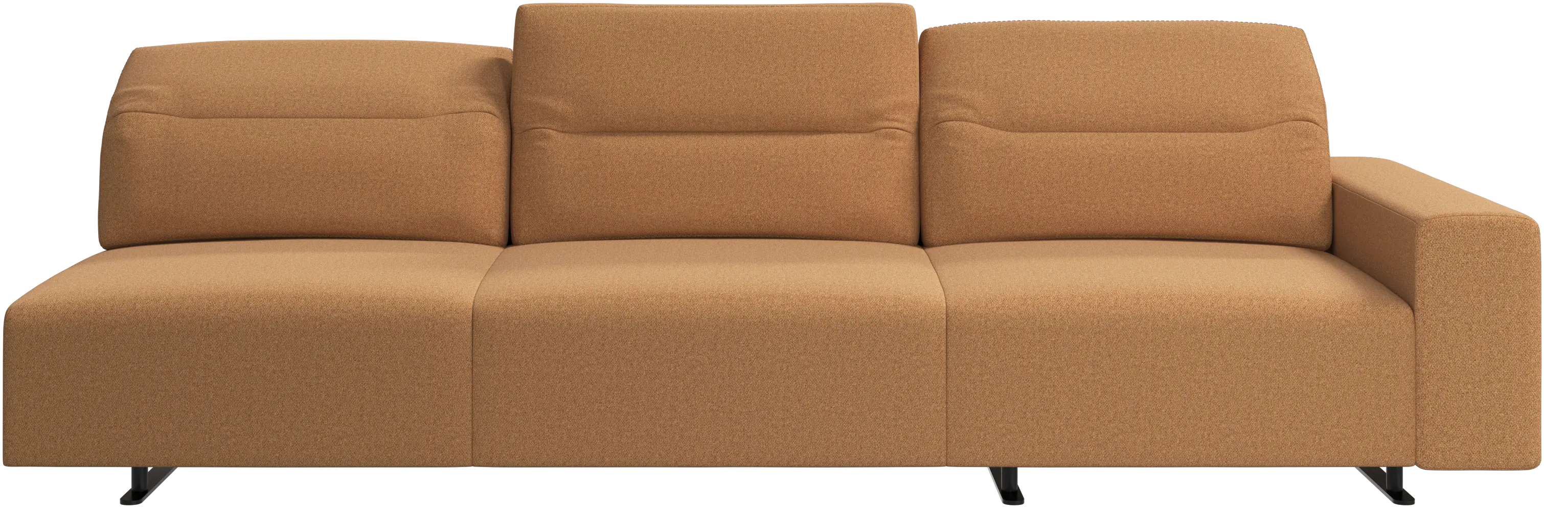 Hampton sofa with adjustable back and storage on the right side