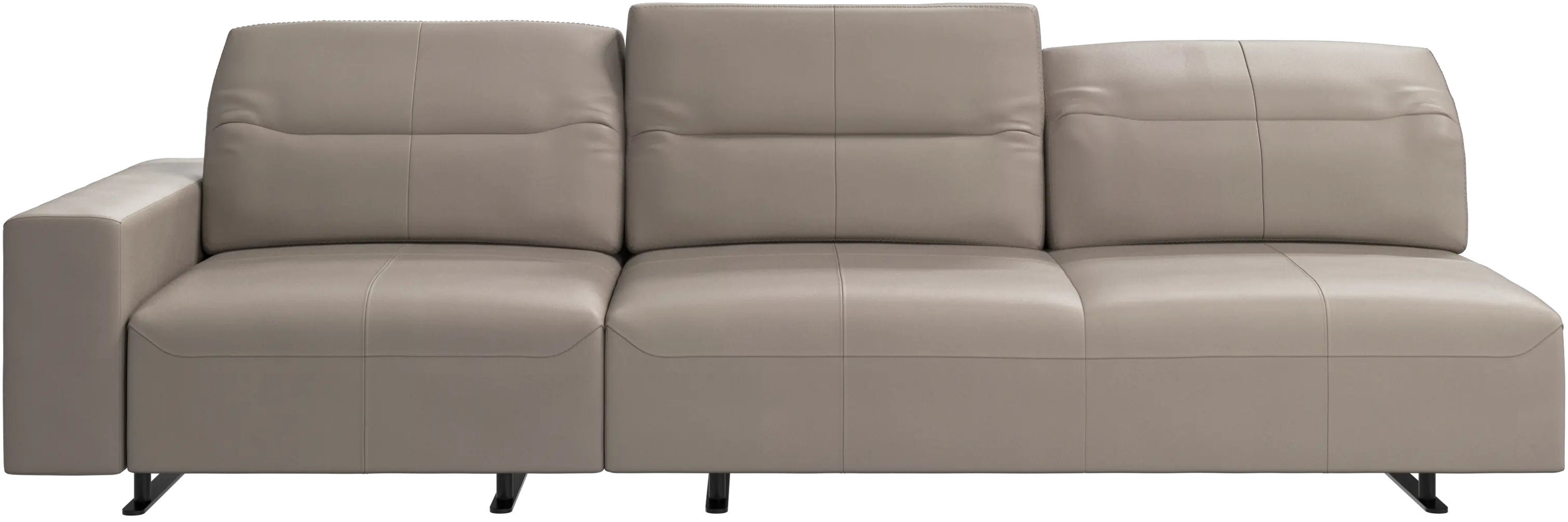 Hampton sofa with adjustable back and storage on the left side
