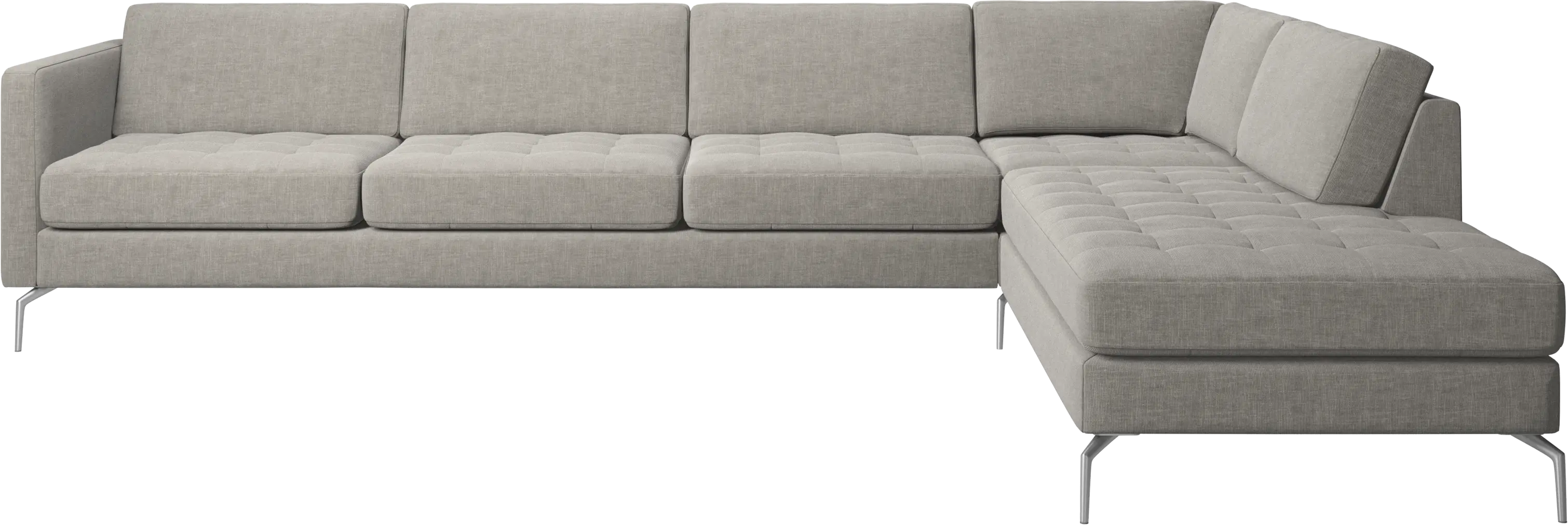 Osaka corner sofa with lounging unit, tufted seat