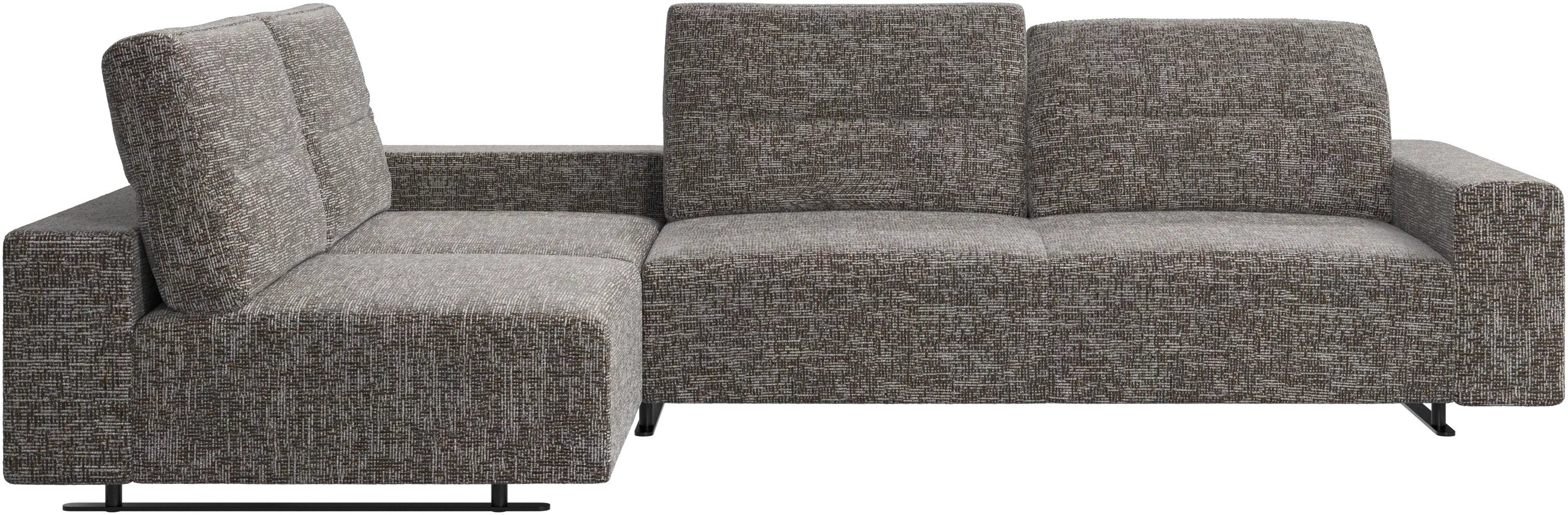Hampton corner sofa with adjustable back and storage on right side