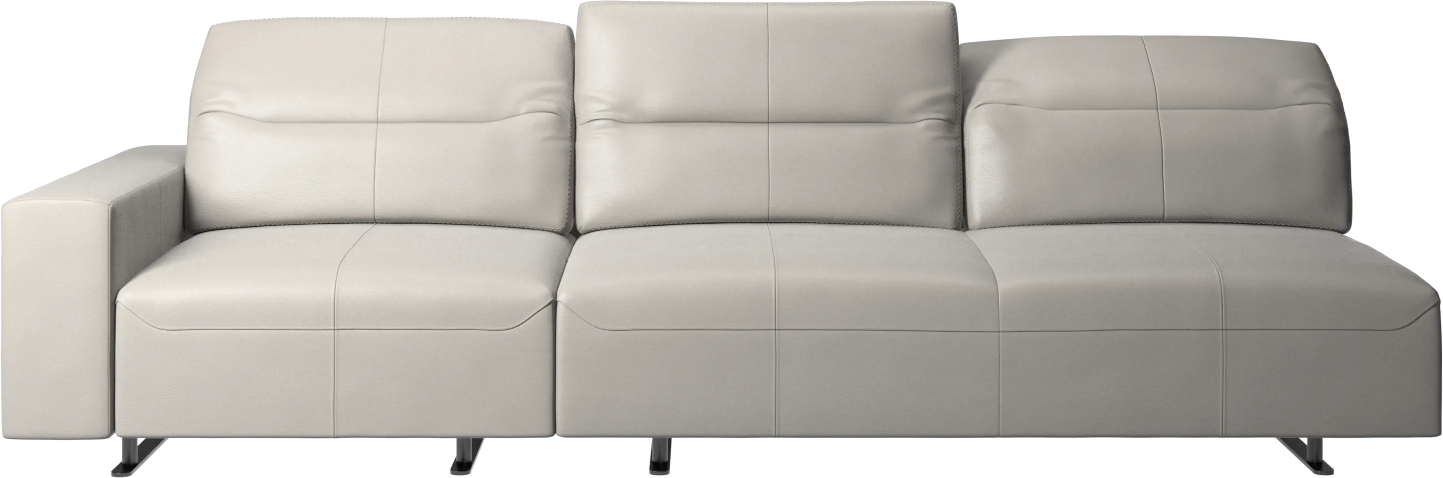 Hampton sofa with adjustable back and storage on the left side