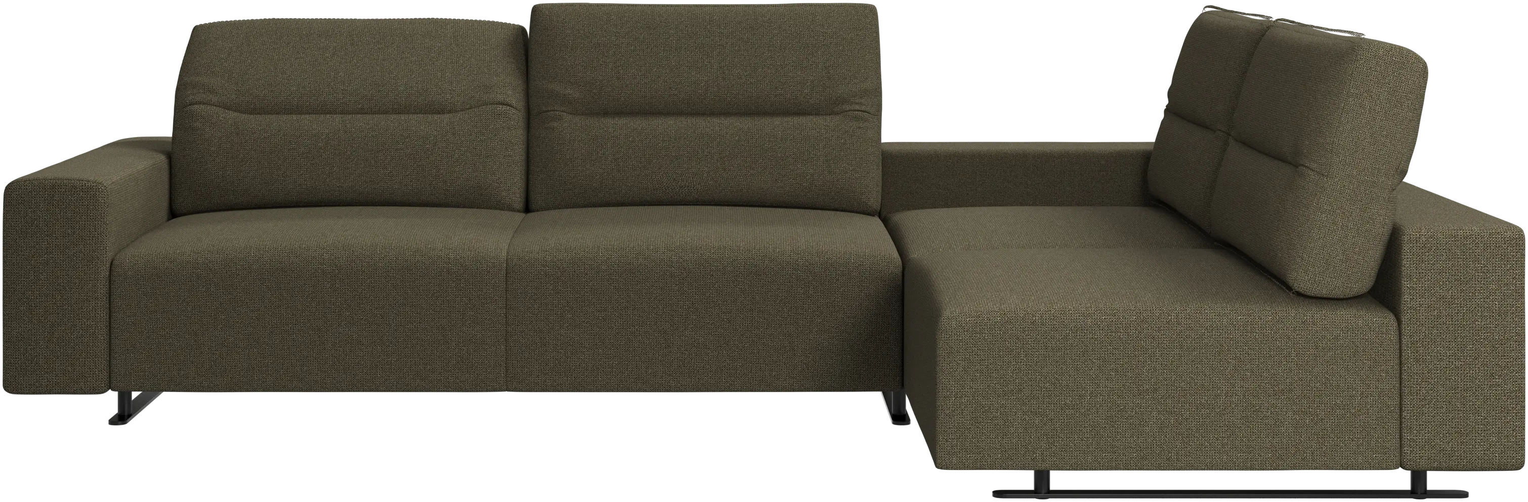 Hampton corner sofa with adjustable back and storage on left side
