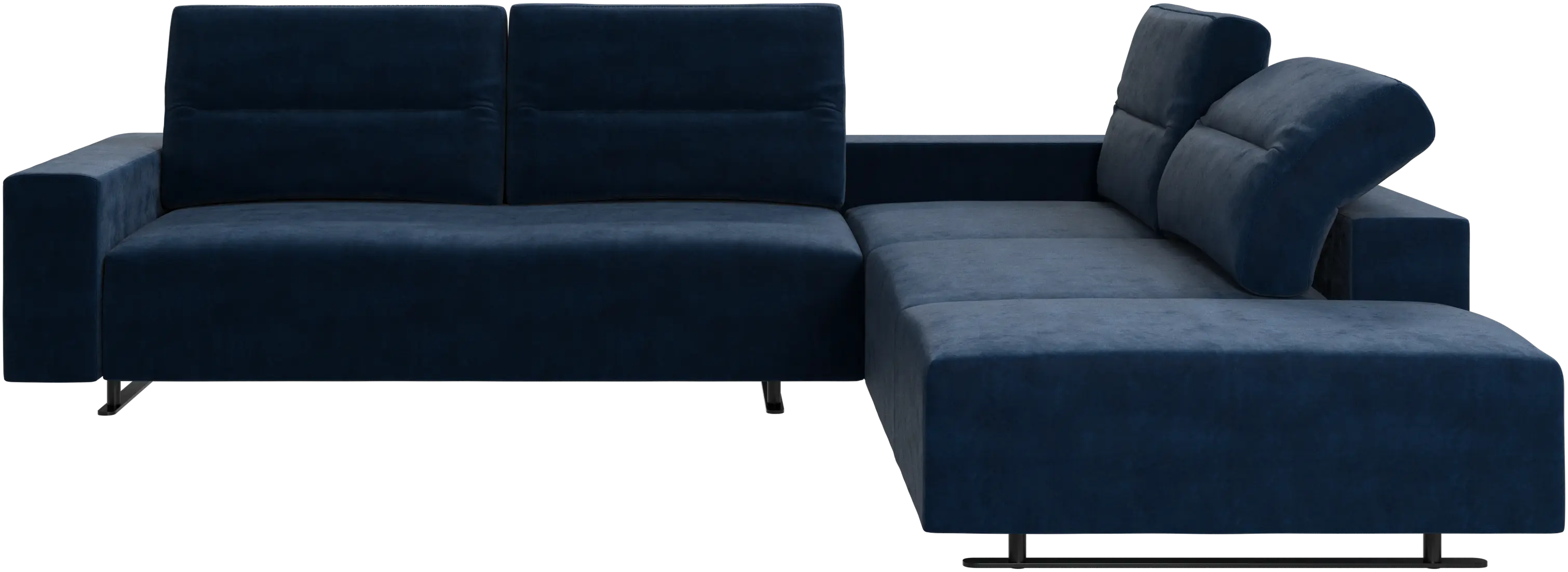 Hampton corner sofa with adjustable back and storage on left side