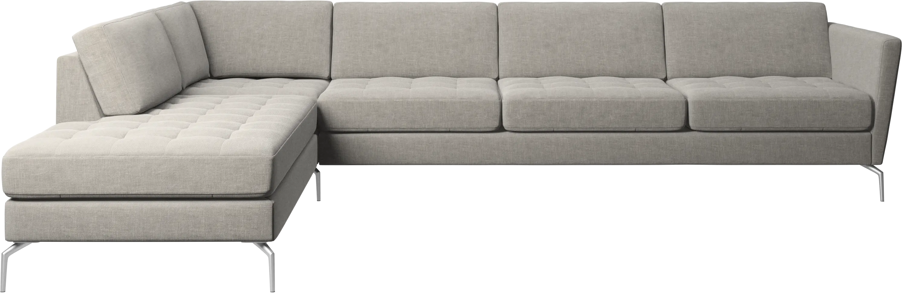 Osaka corner sofa with lounging unit, tufted seat