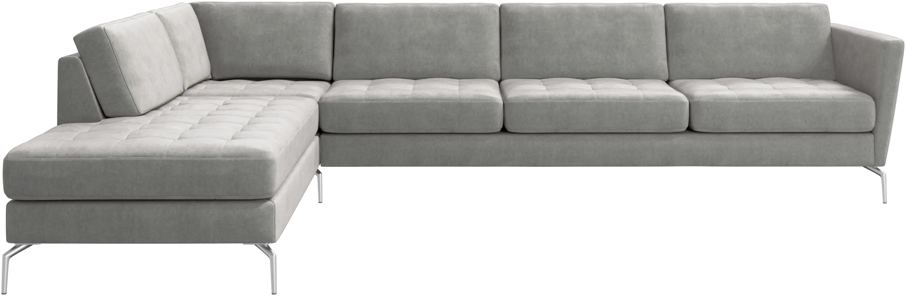 Osaka corner sofa with lounging unit, tufted seat