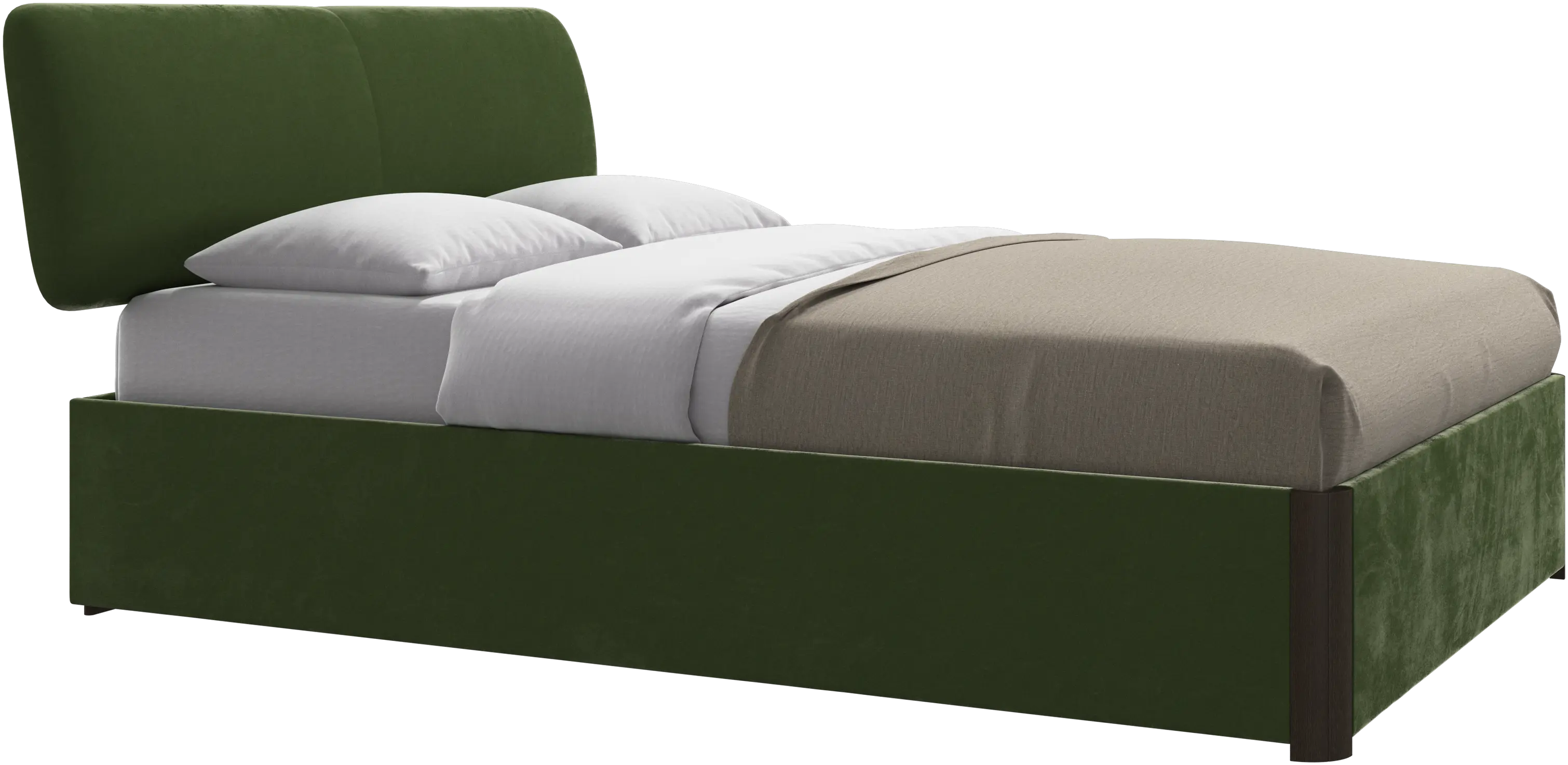 Element bed, bed-mounted headboard, with slats and storage solution, excl. mattress