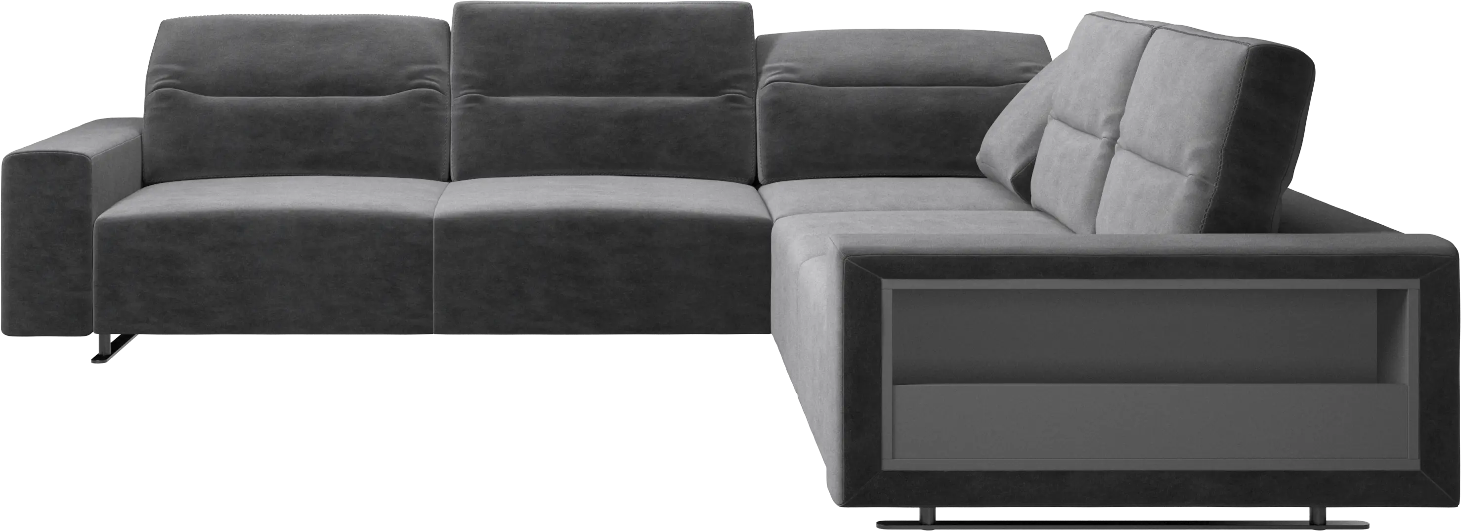 Hampton corner sofa with adjustable back and storage