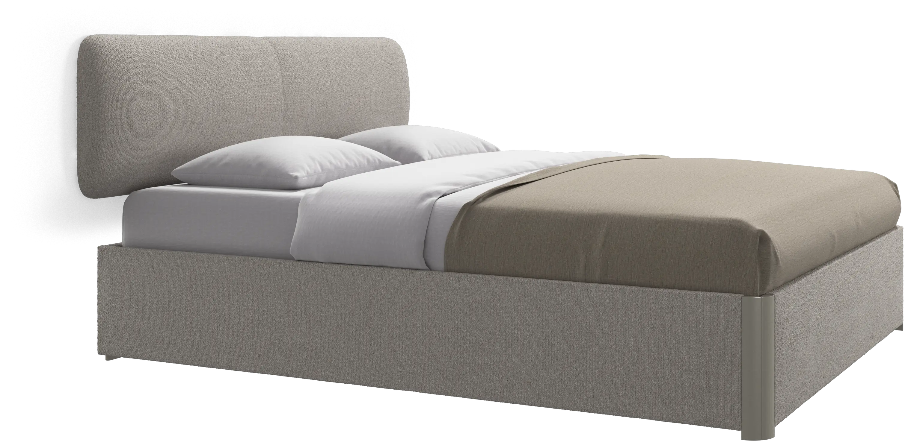 Element bed, wall-mounted headboard, with slats and storage solution, excl. mattress