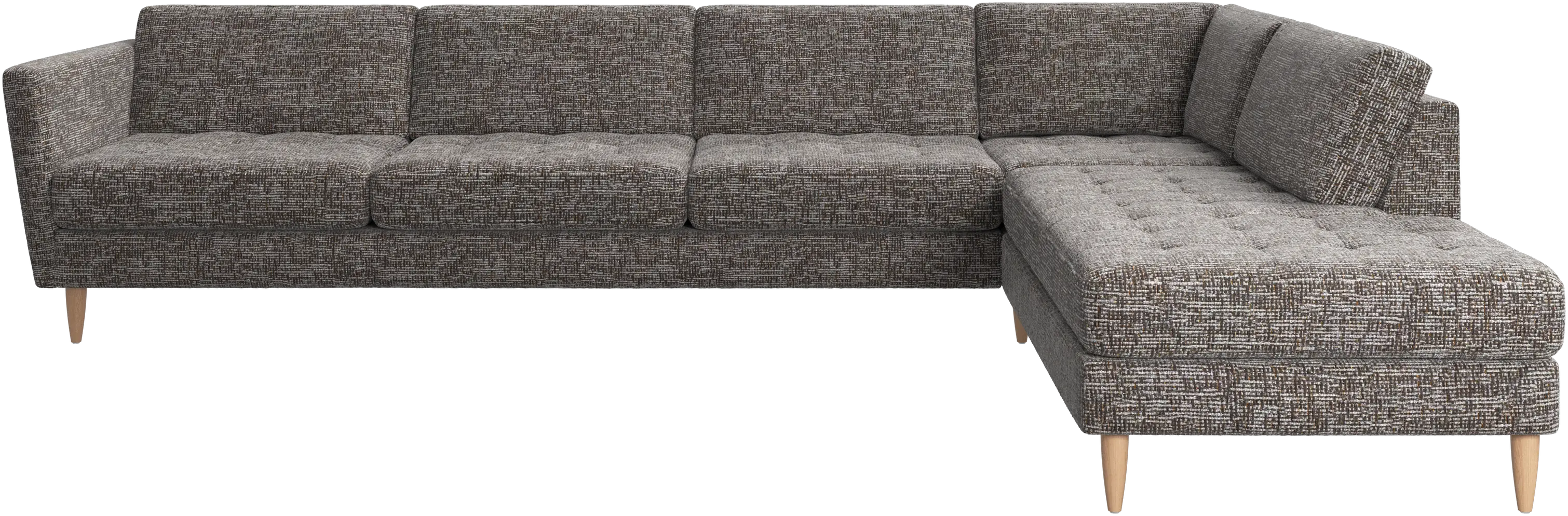 Osaka corner sofa with lounging unit, tufted seat