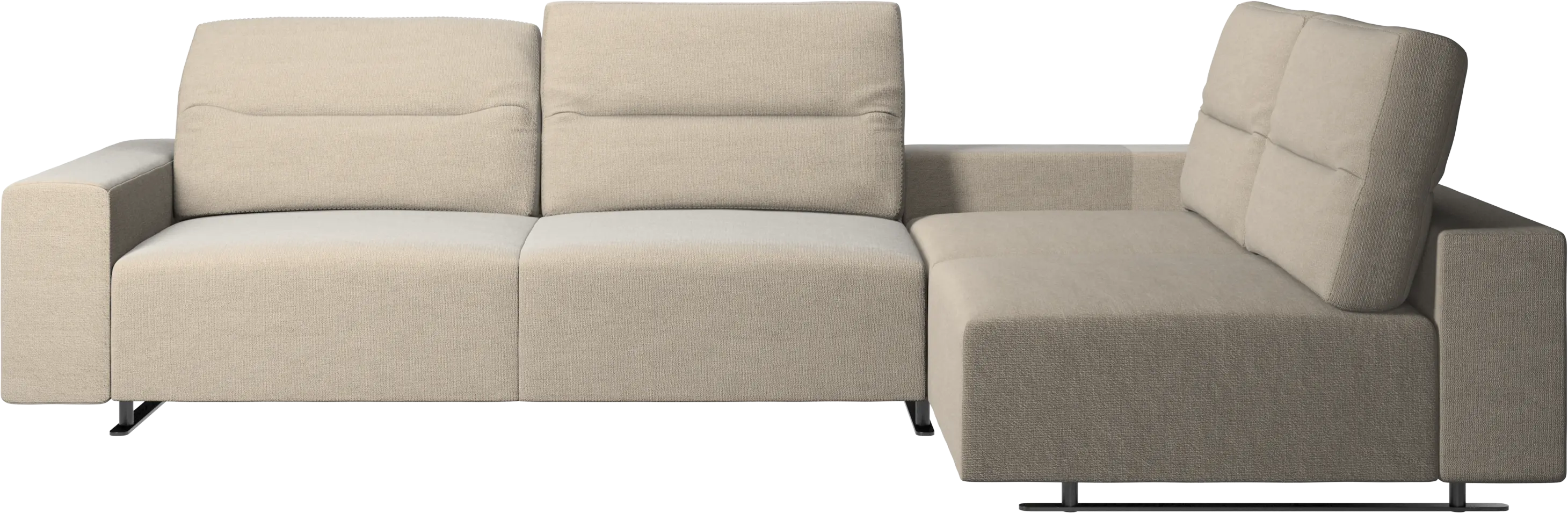 Hampton corner sofa with adjustable back and storage on left side