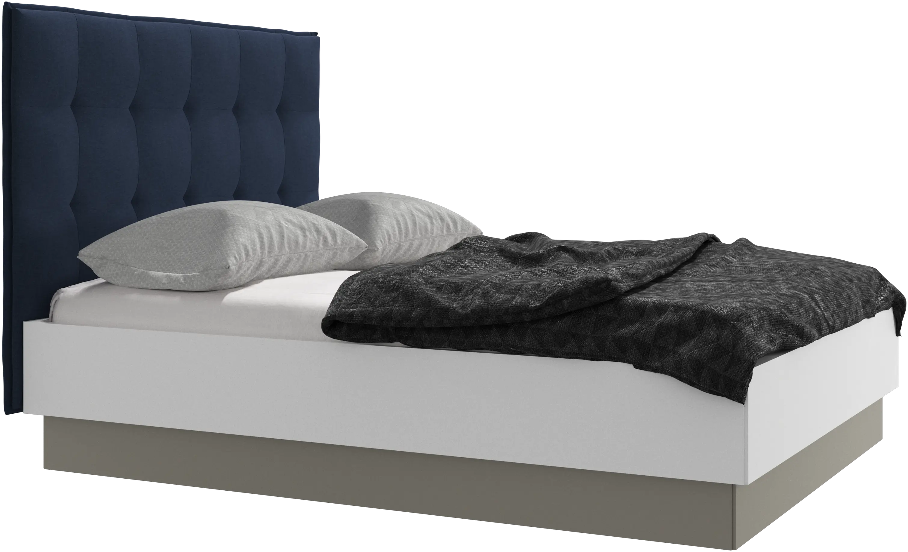 Lit Lugano avec rangement intégré, sommier inclus, hors matelas