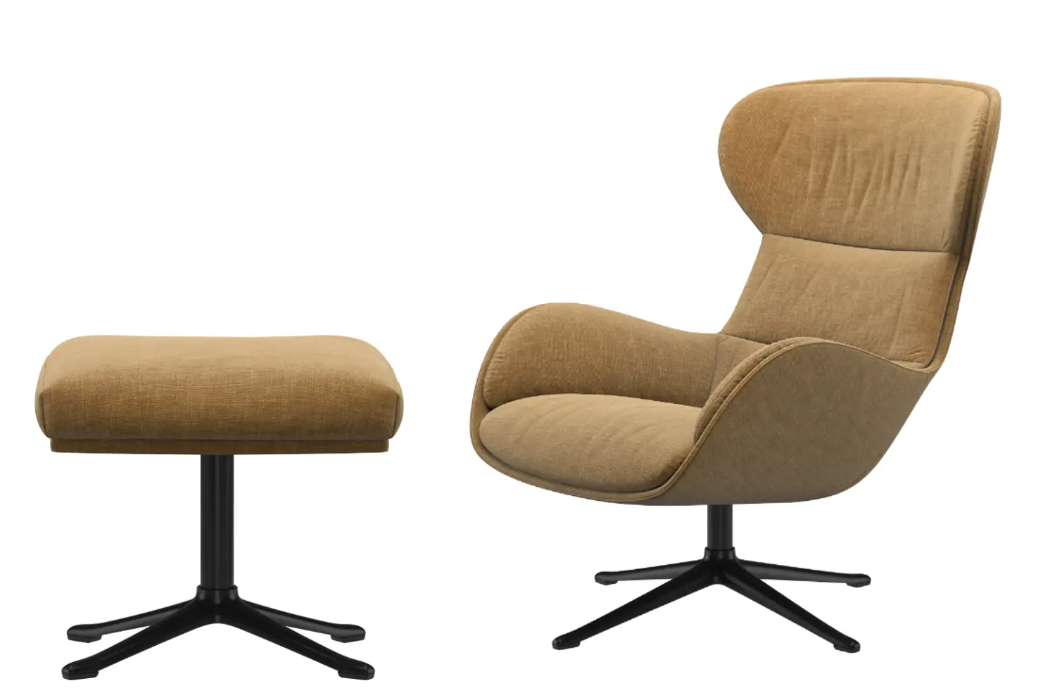Armchairs RENO Sessel mit Drehfunktion und Reno Fußhocker(30% Preisvorteil)