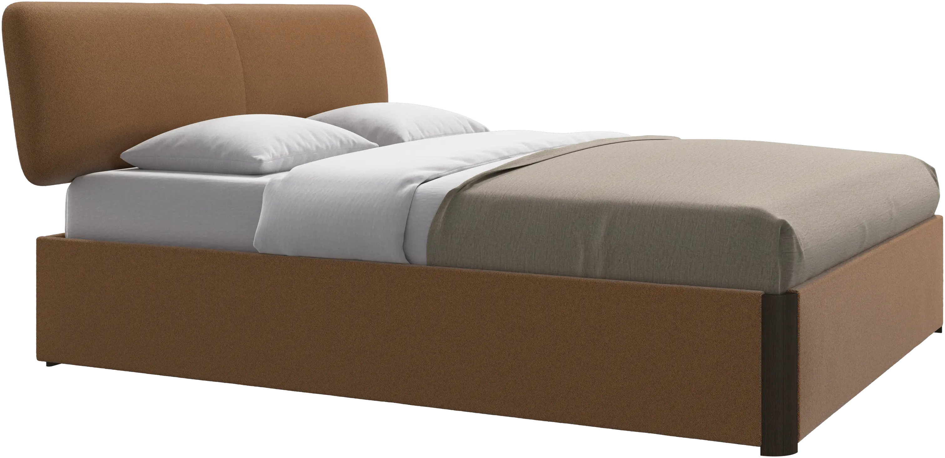 Element bed, bed-mounted headboard, with slats and storage solution, excl. mattress