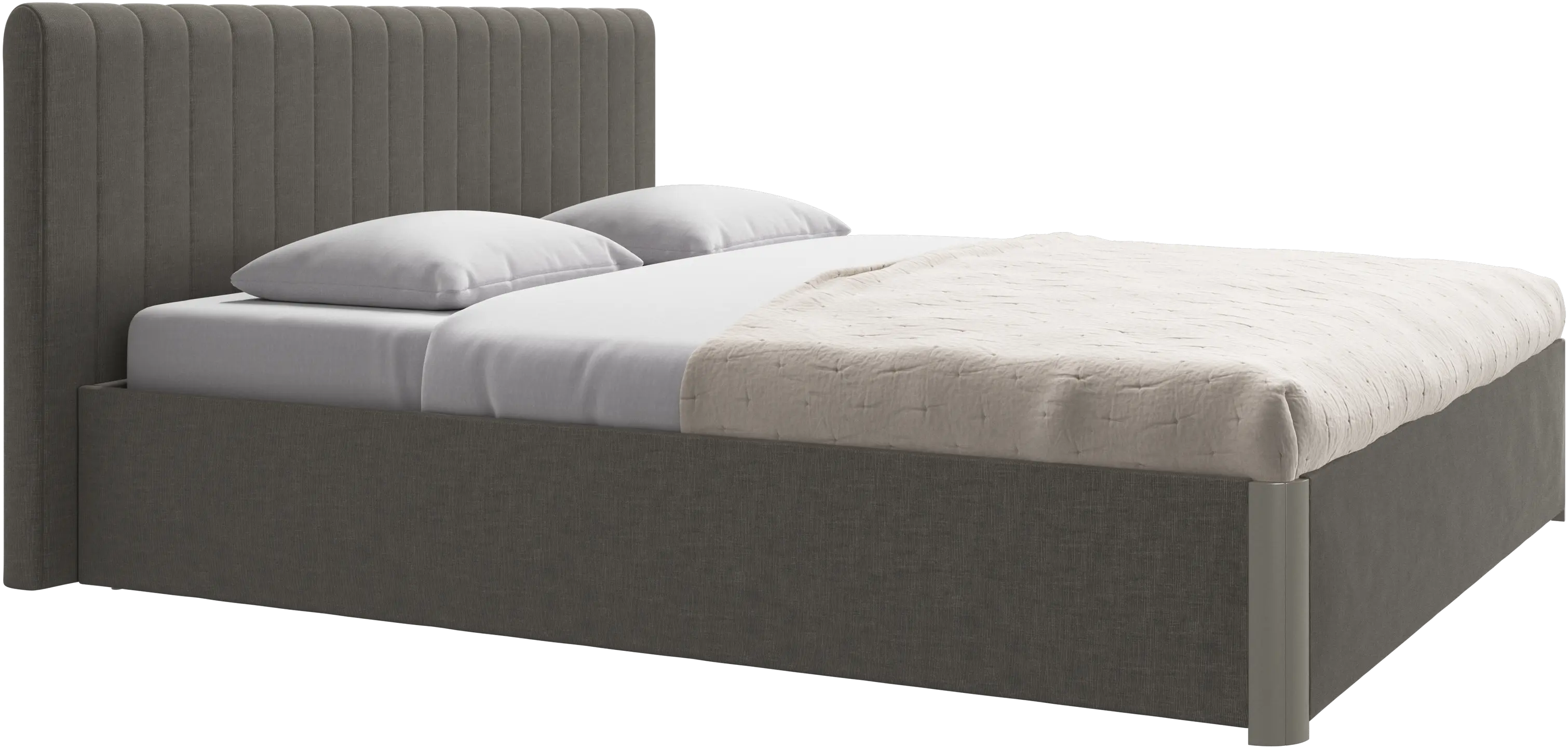 Element bed, bed-mounted headboard, with slats and storage solution, excl. mattress