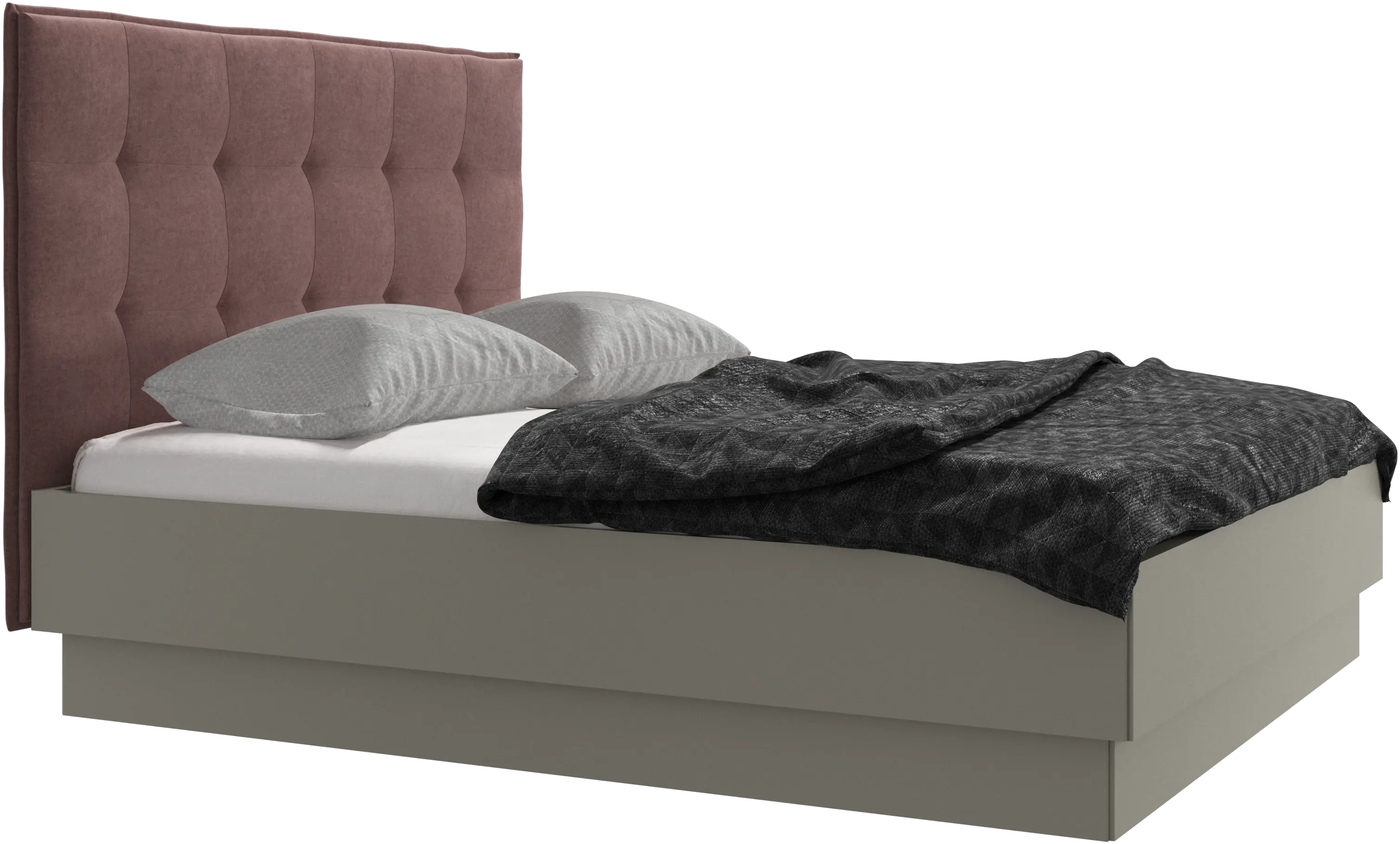 Lugano storage bed with lift-up frame and slats, excl. mattress
