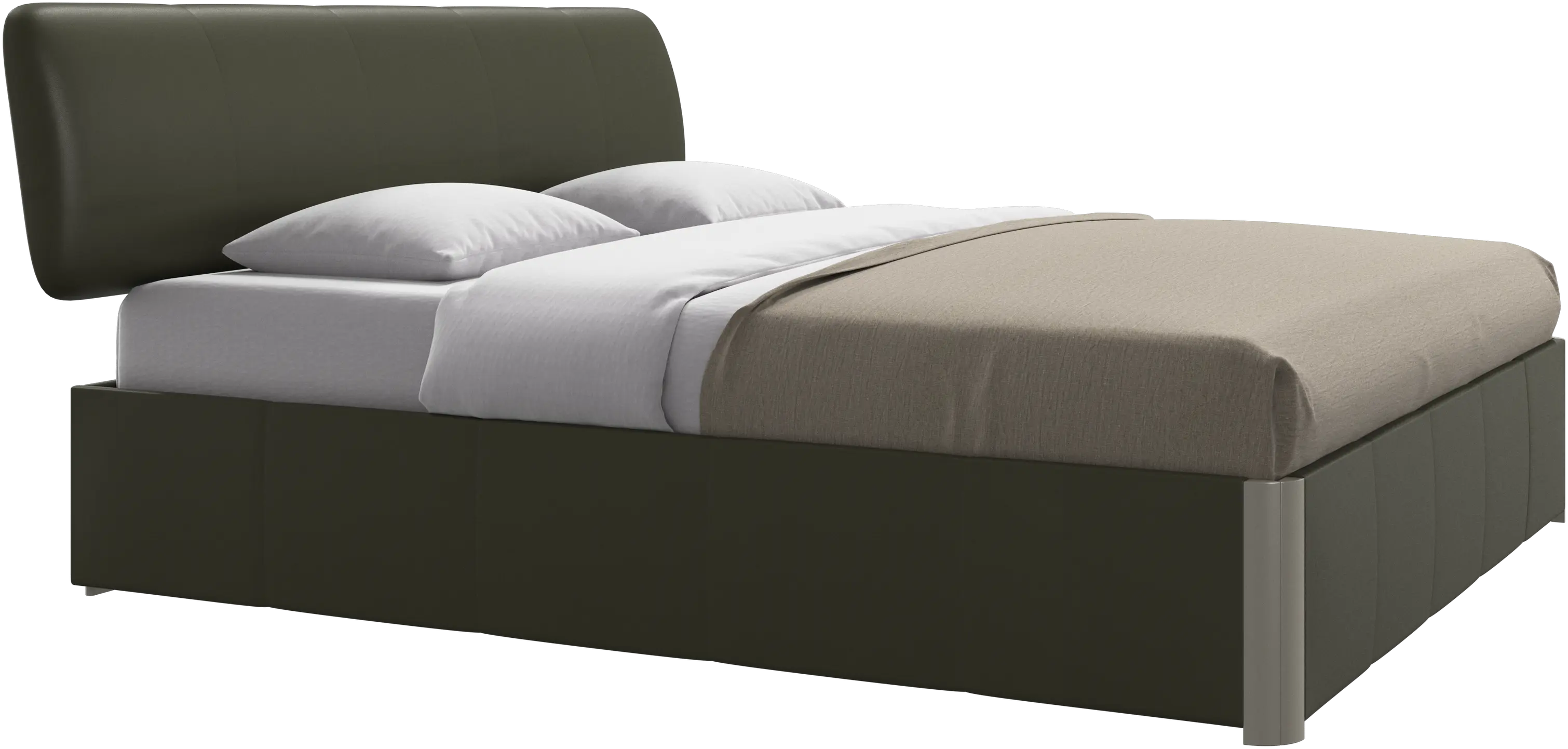 Element bed, bed-mounted headboard, with slats and storage solution, excl. mattress