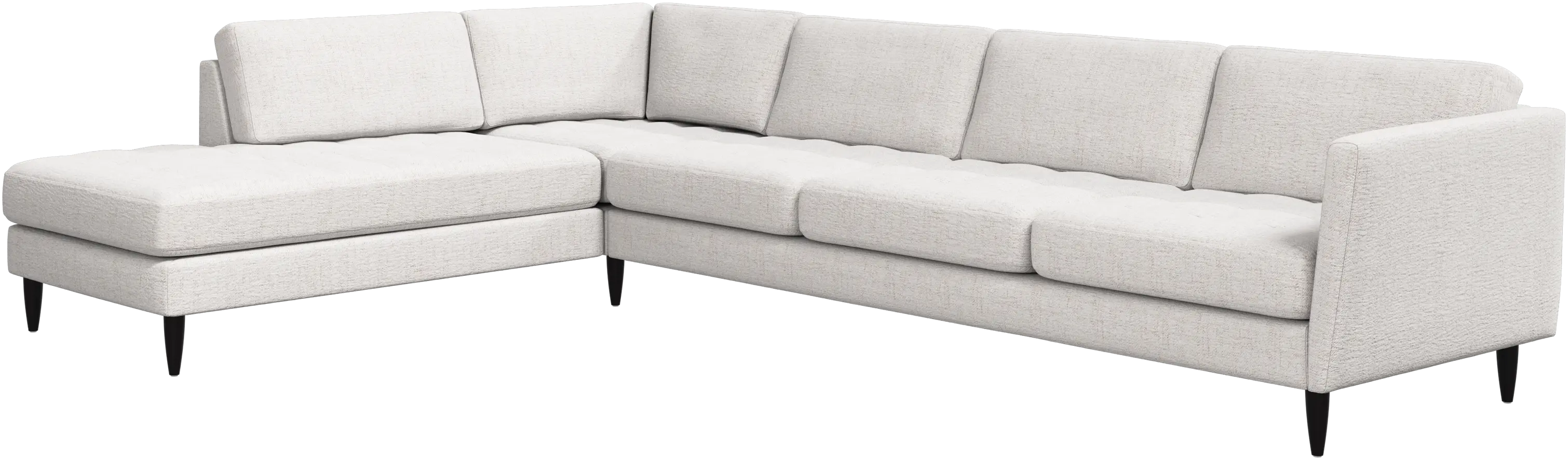 Osaka corner sofa with lounging unit, tufted seat