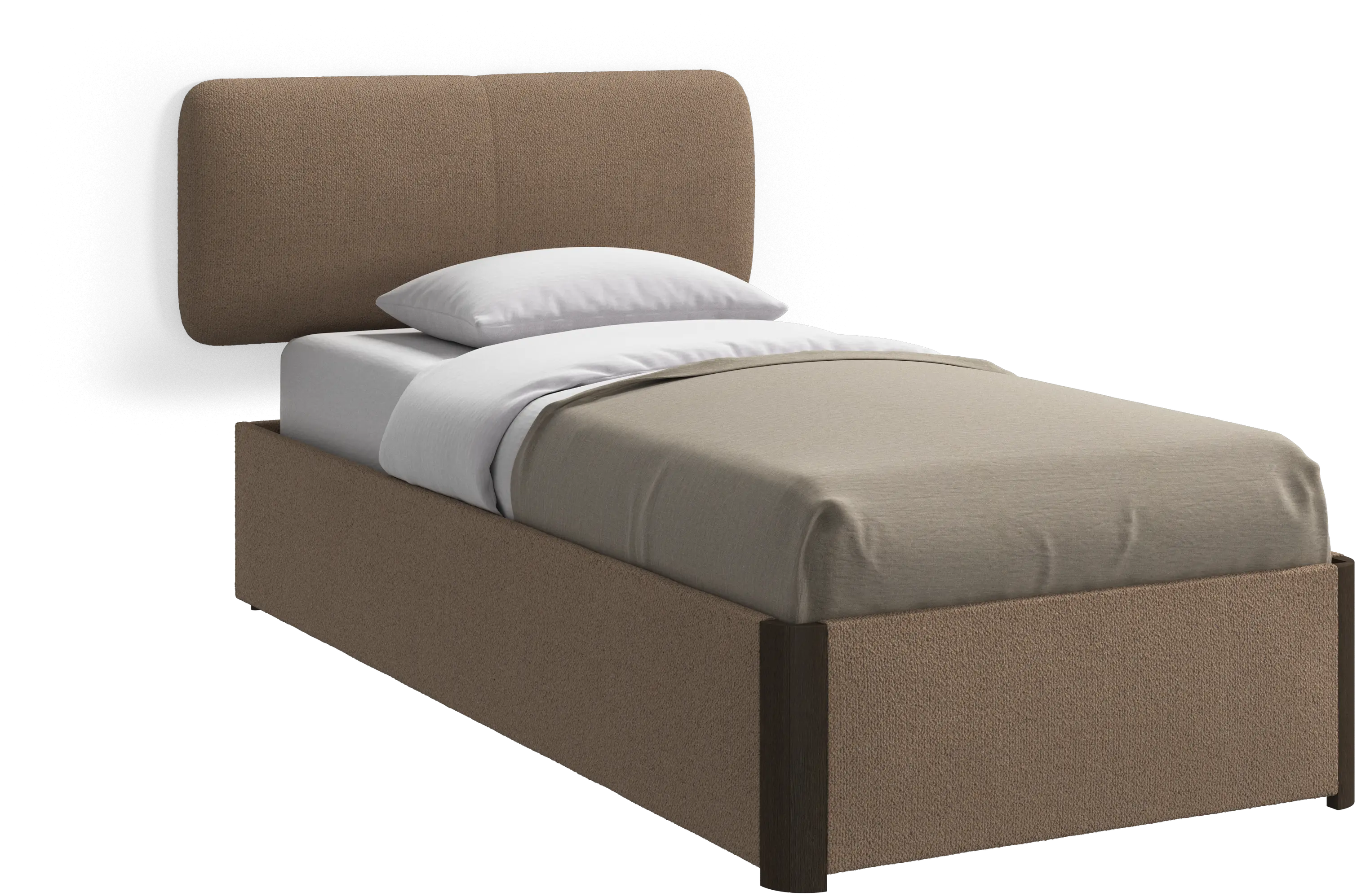 Element bed, wall-mounted headboard, with slats and storage solution, excl. mattress