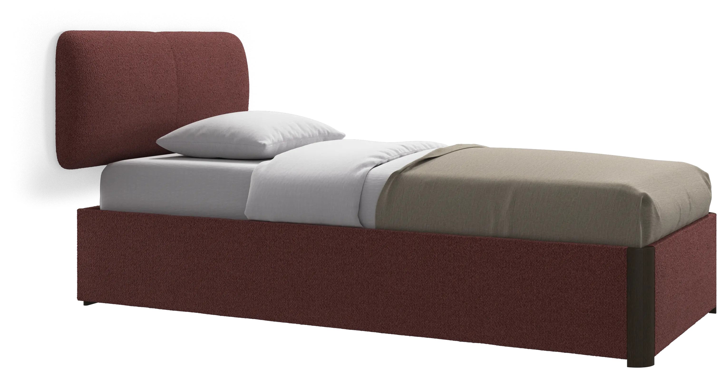 Element bed, wall-mounted headboard, with slats and storage solution, excl. mattress