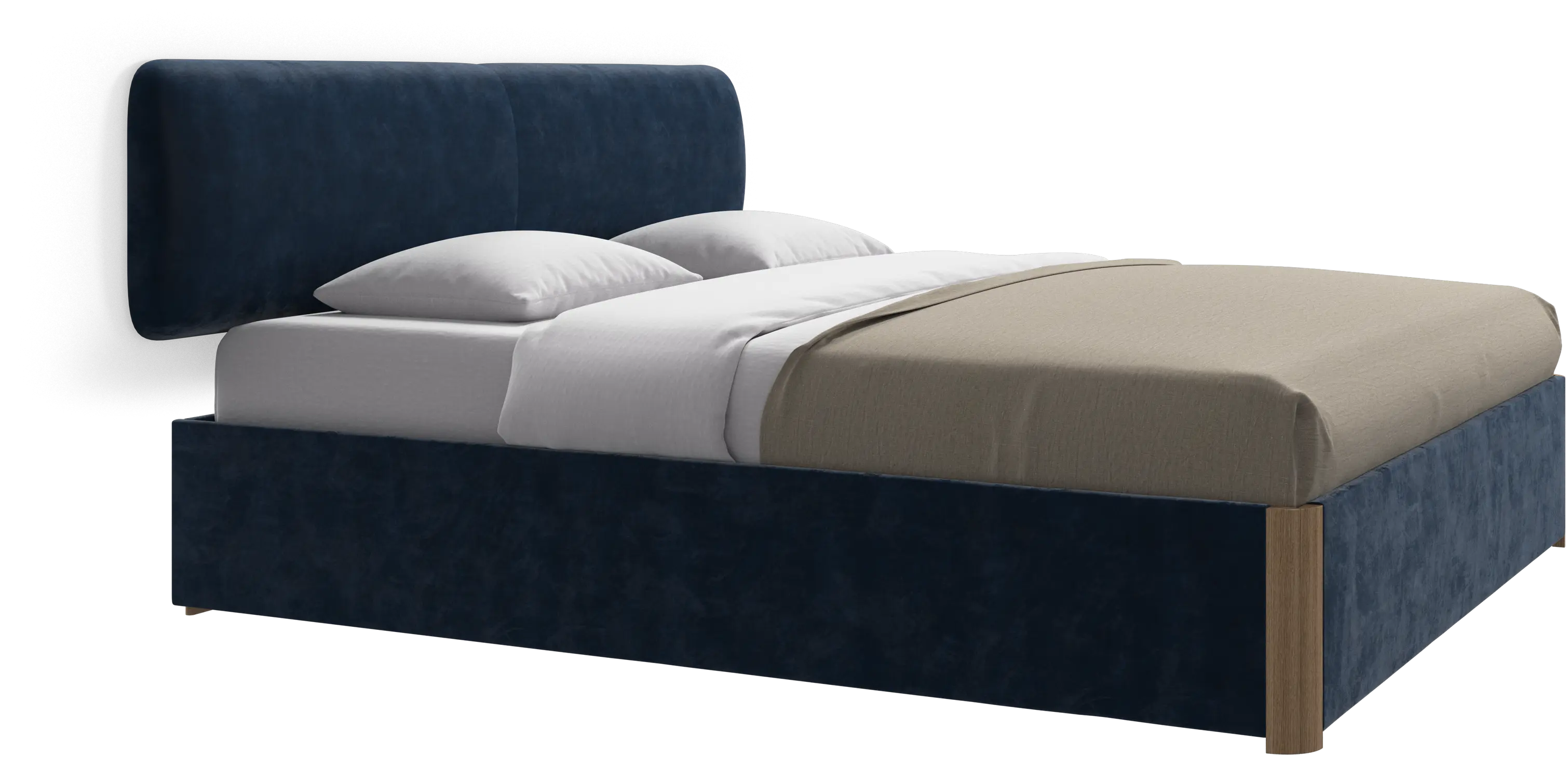 Element bed, wall-mounted headboard, with slats and storage solution, excl. mattress