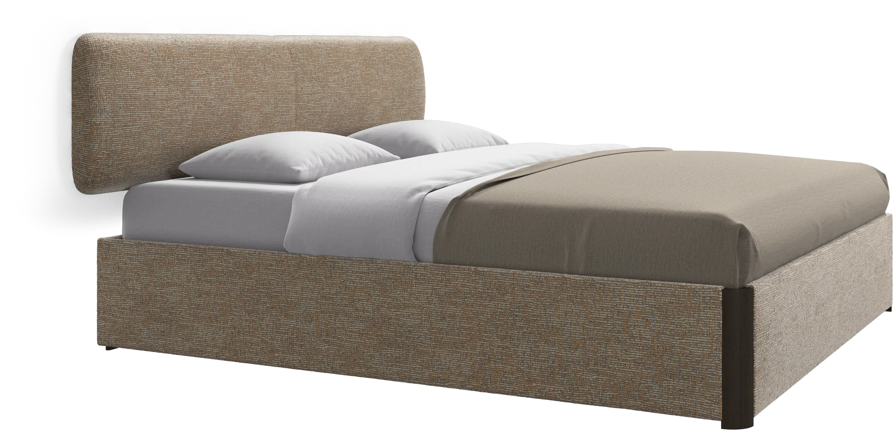 Element bed, wall-mounted headboard, with slats and storage solution, excl. mattress