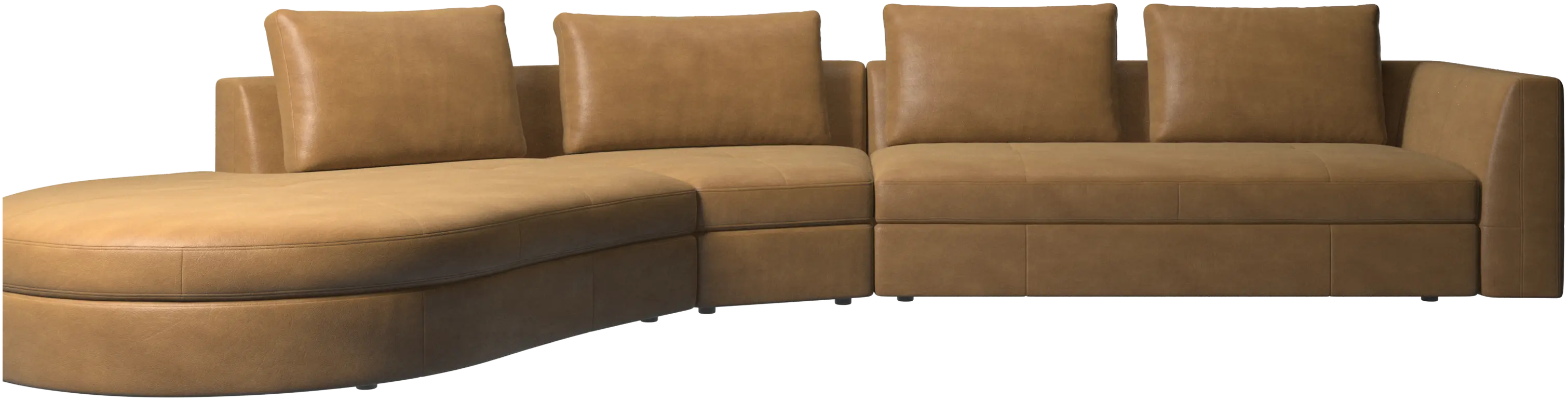 Bergamo sofa with round lounging unit, left