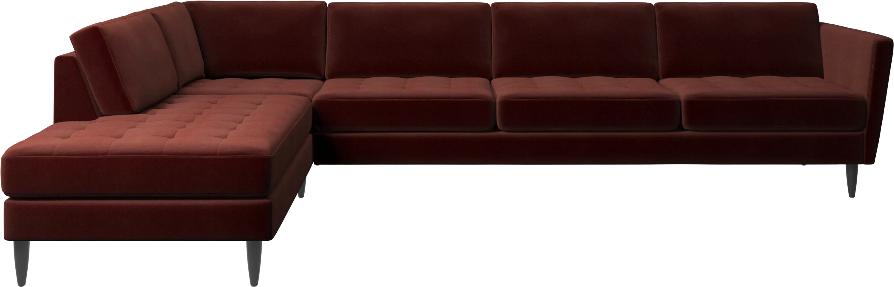 Osaka corner sofa with lounging unit, tufted seat