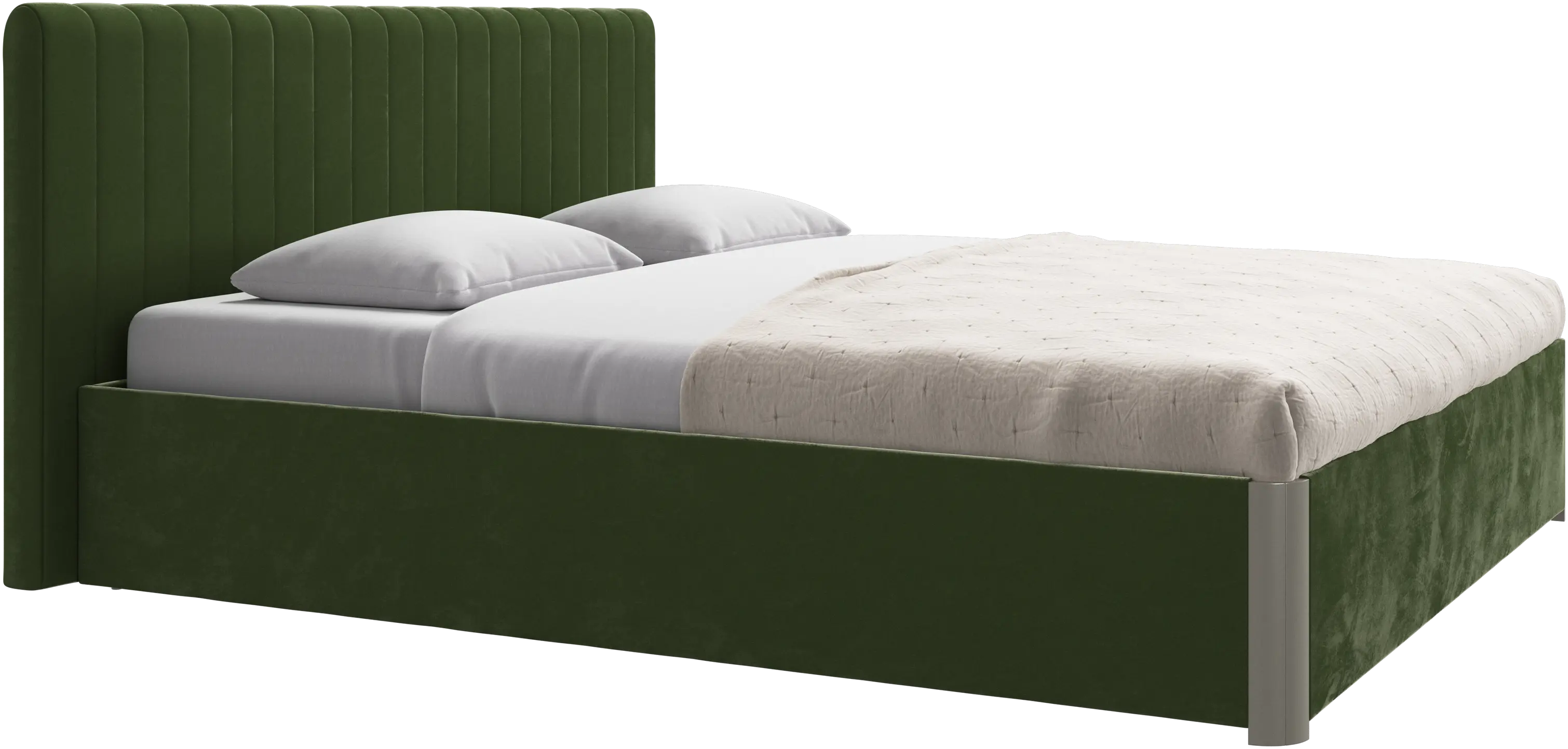 Element bed, bed-mounted headboard, with slats and storage solution, excl. mattress
