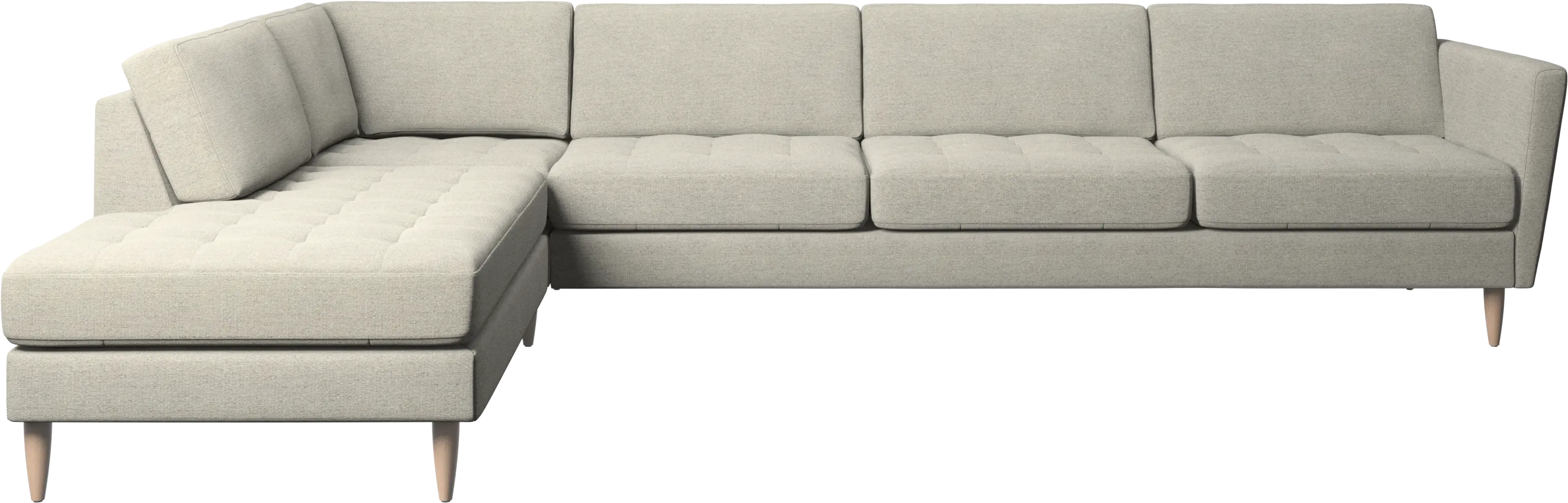 Osaka corner sofa with lounging unit, tufted seat