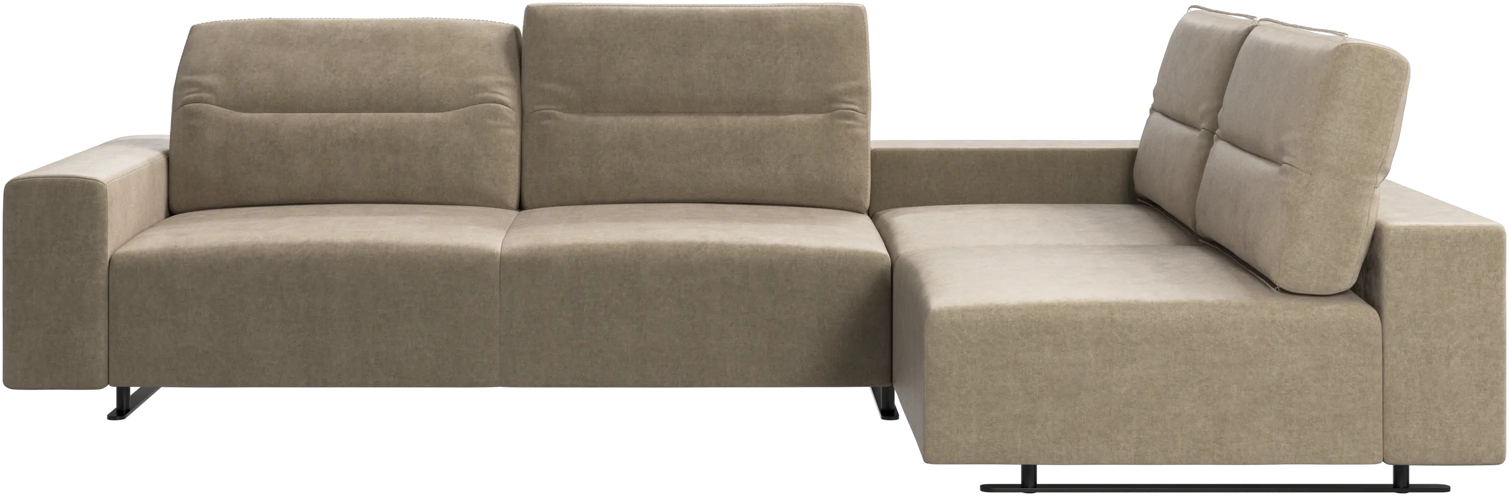 Hampton corner sofa with adjustable back and storage on left side