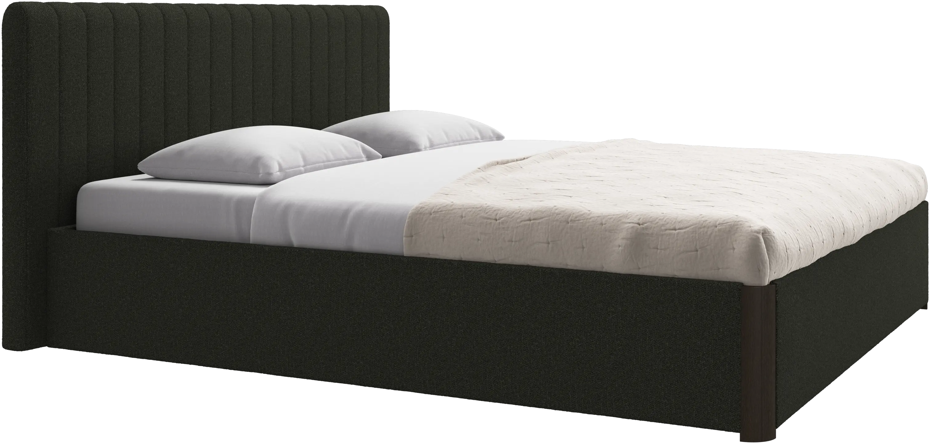 Element bed, bed-mounted headboard, with slats and storage solution, excl. mattress