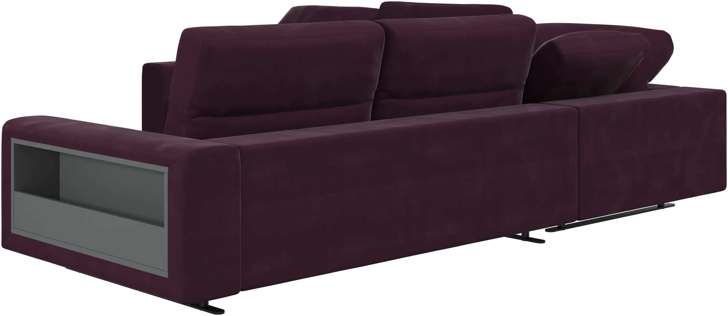 Hampton corner sofa with adjustable back and storage on right side