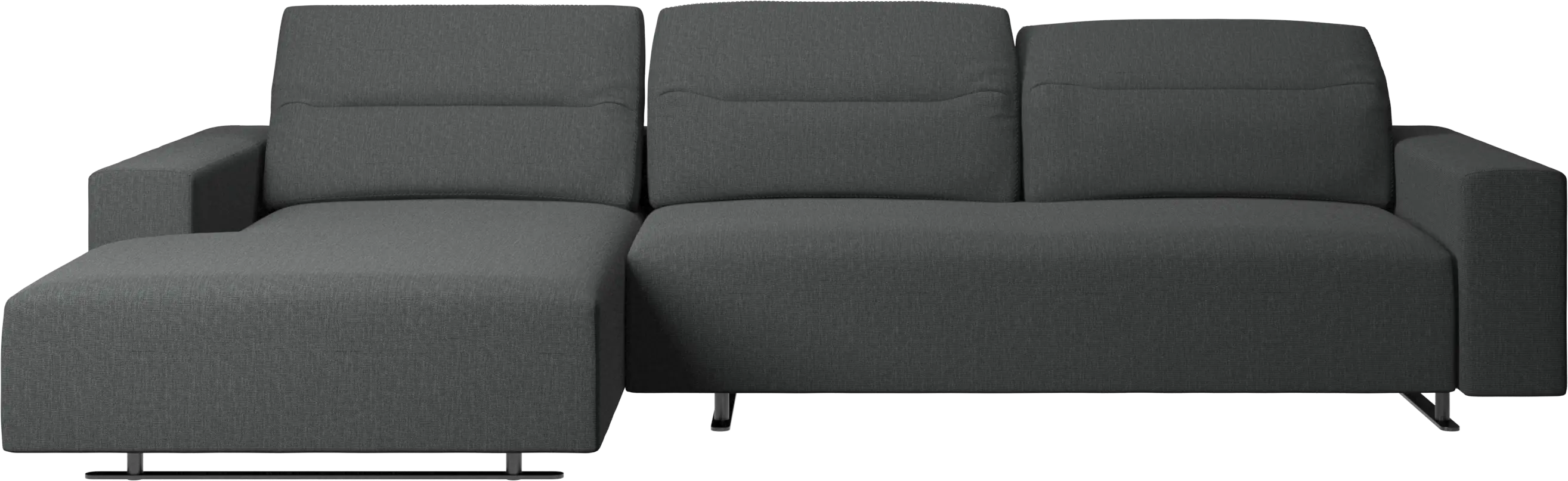 Hampton sofa with adjustable back, resting unit and storage left side