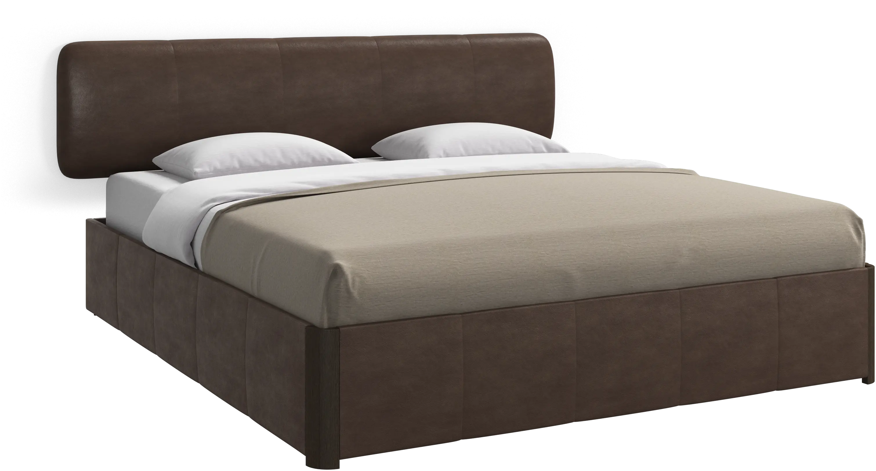 Element bed, wall-mounted headboard, with slats and storage solution, excl. mattress