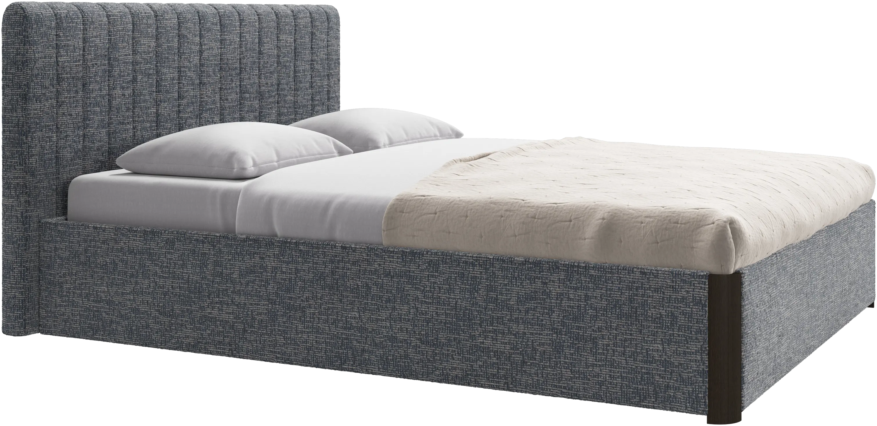 Element bed, bed-mounted headboard, with slats and storage solution, excl. mattress