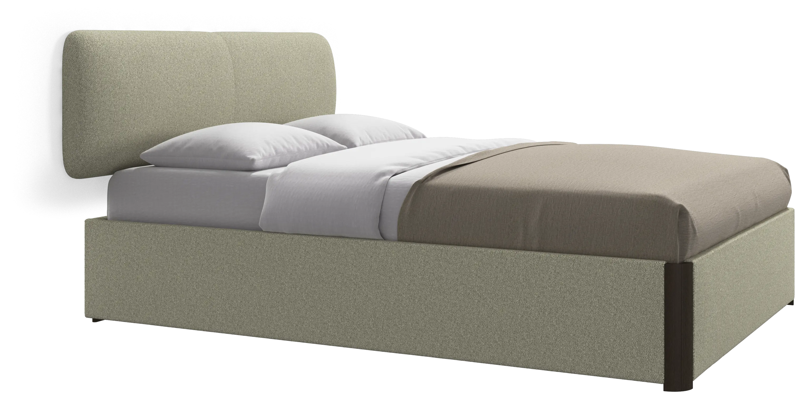 Element bed, wall-mounted headboard, with slats and storage solution, excl. mattress