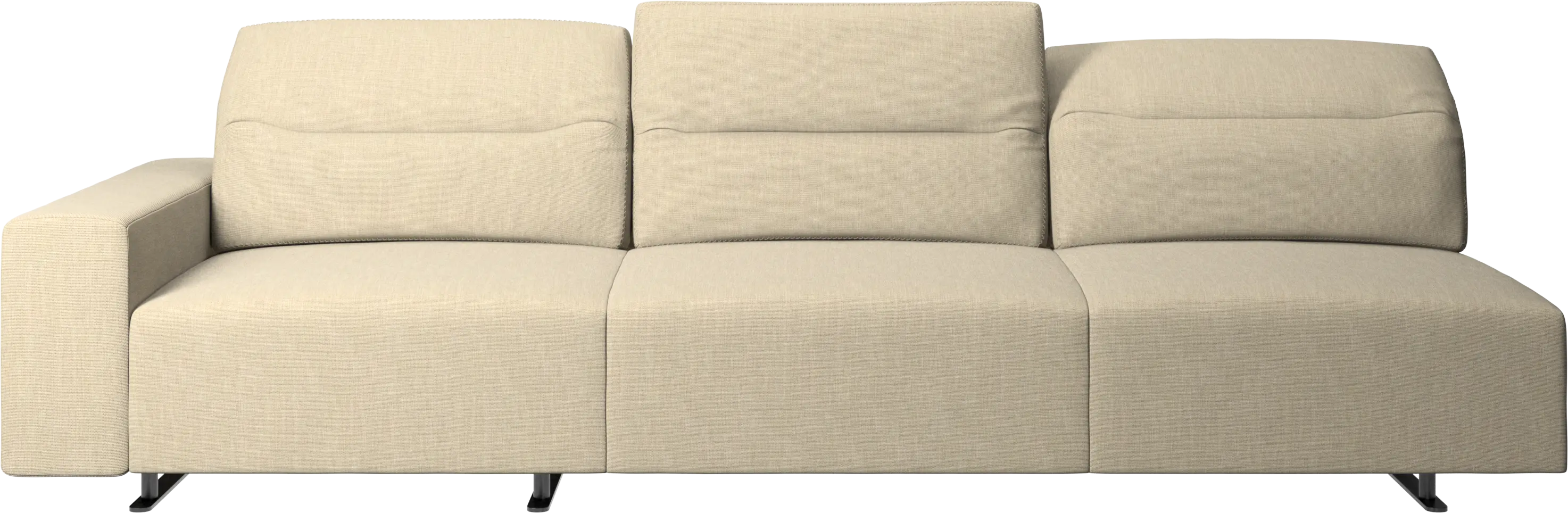 Hampton sofa with adjustable back and storage on the left side