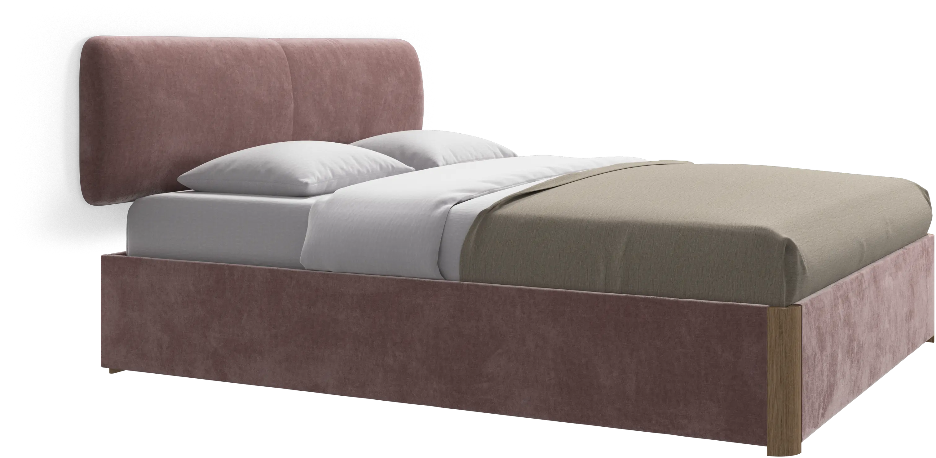 Element bed, wall-mounted headboard, with slats and storage solution, excl. mattress