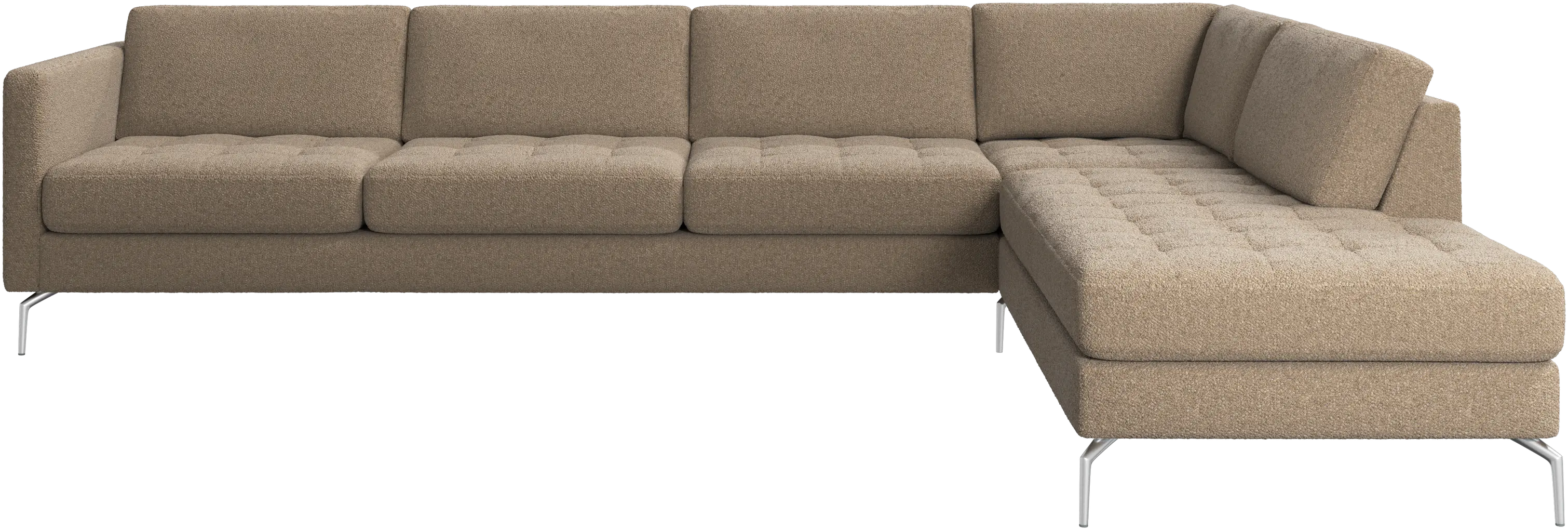 Osaka corner sofa with lounging unit, tufted seat