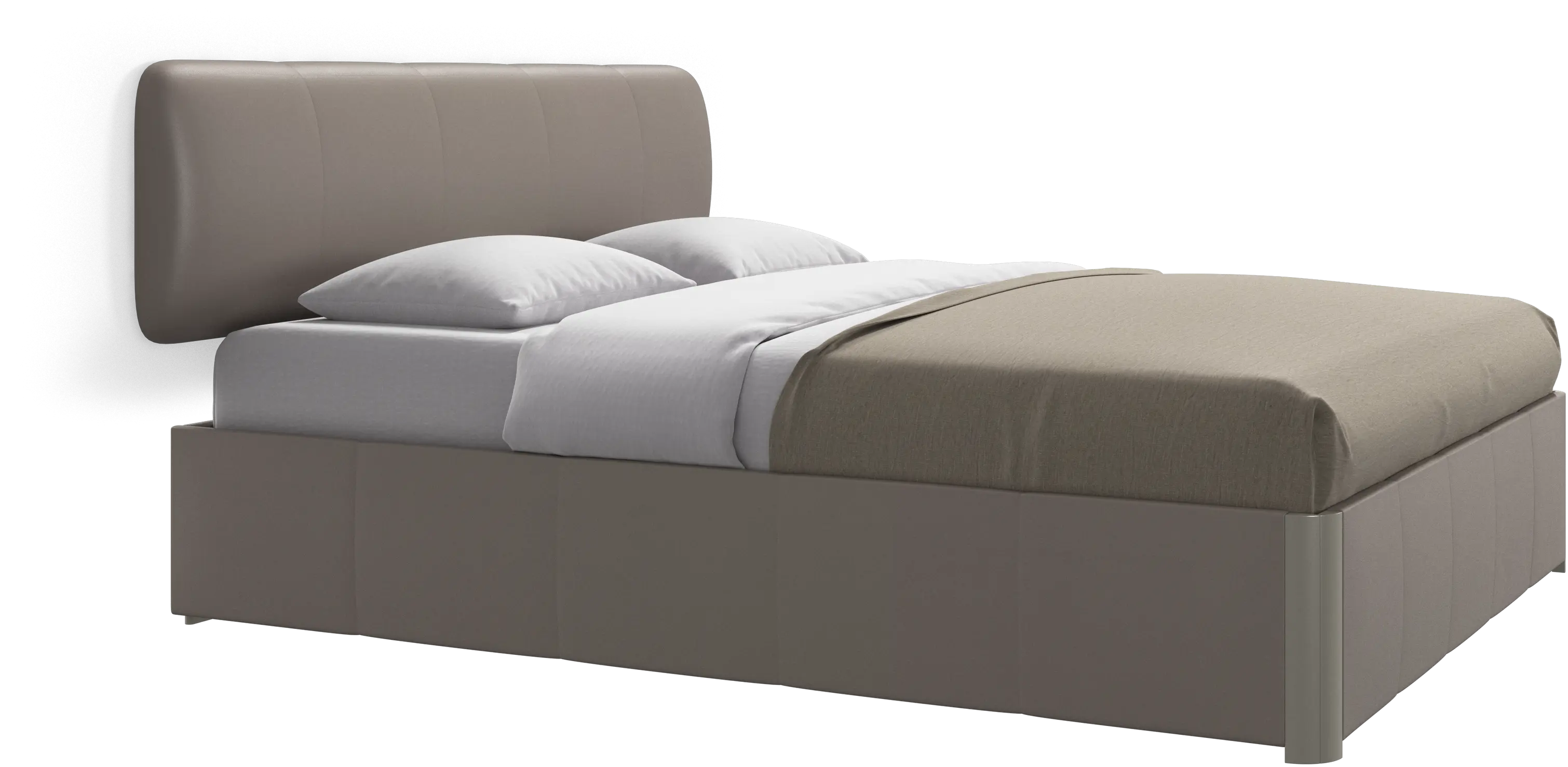 Element bed, wall-mounted headboard, with slats and storage solution, excl. mattress