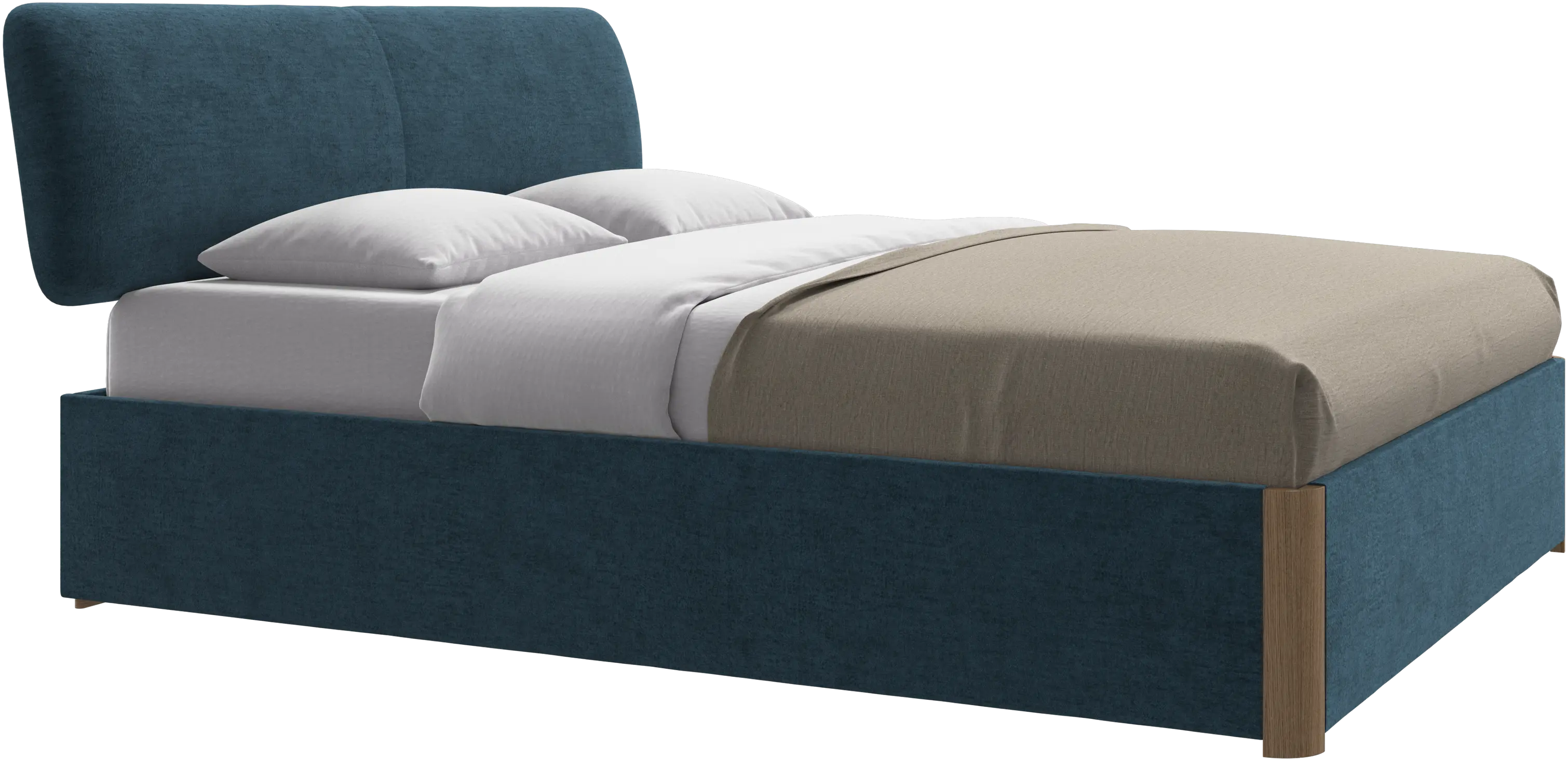 Element bed, bed-mounted headboard, with slats and storage solution, excl. mattress