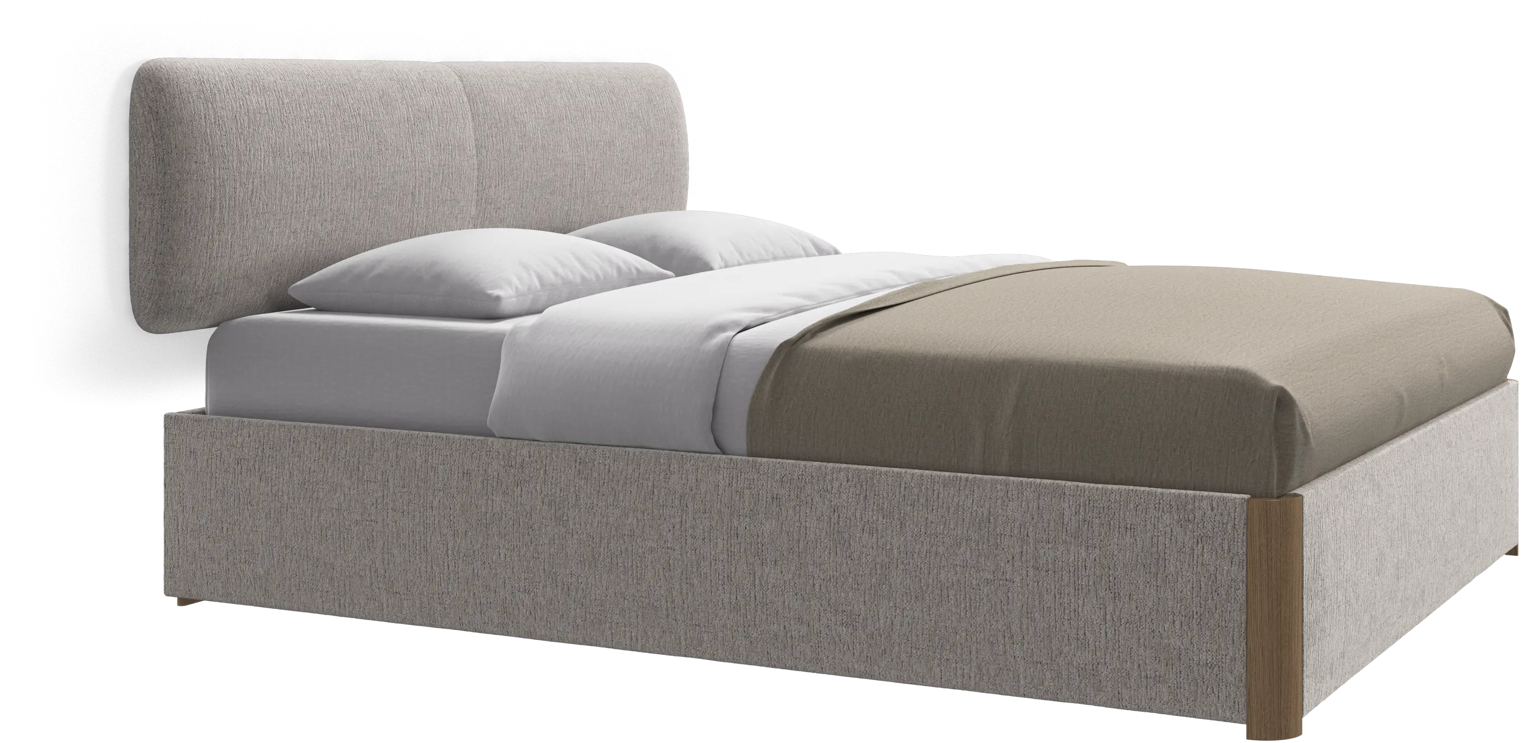 Element bed, wall-mounted headboard, with slats and storage solution, excl. mattress