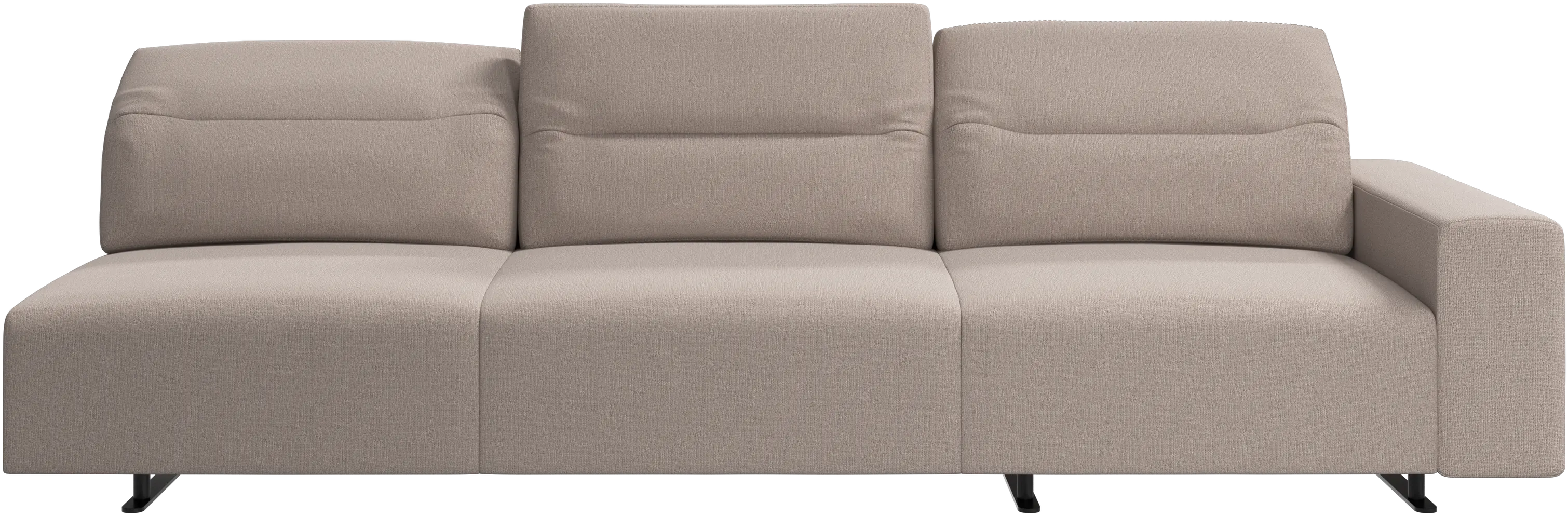 Hampton sofa with adjustable back and storage on the right side