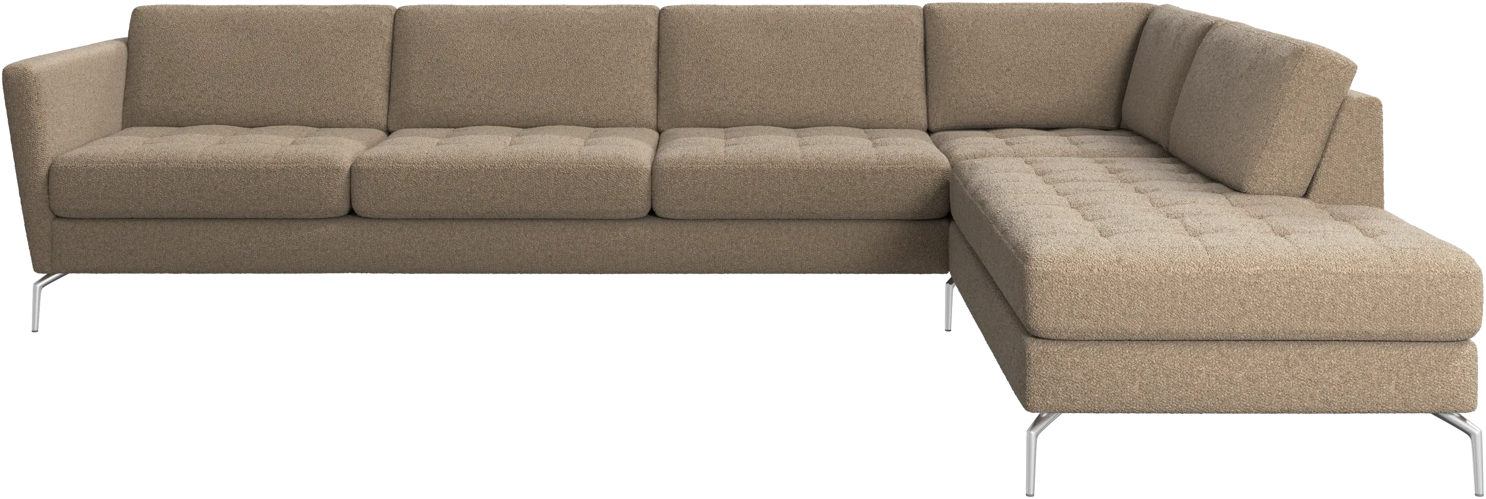 Osaka corner sofa with lounging unit, tufted seat