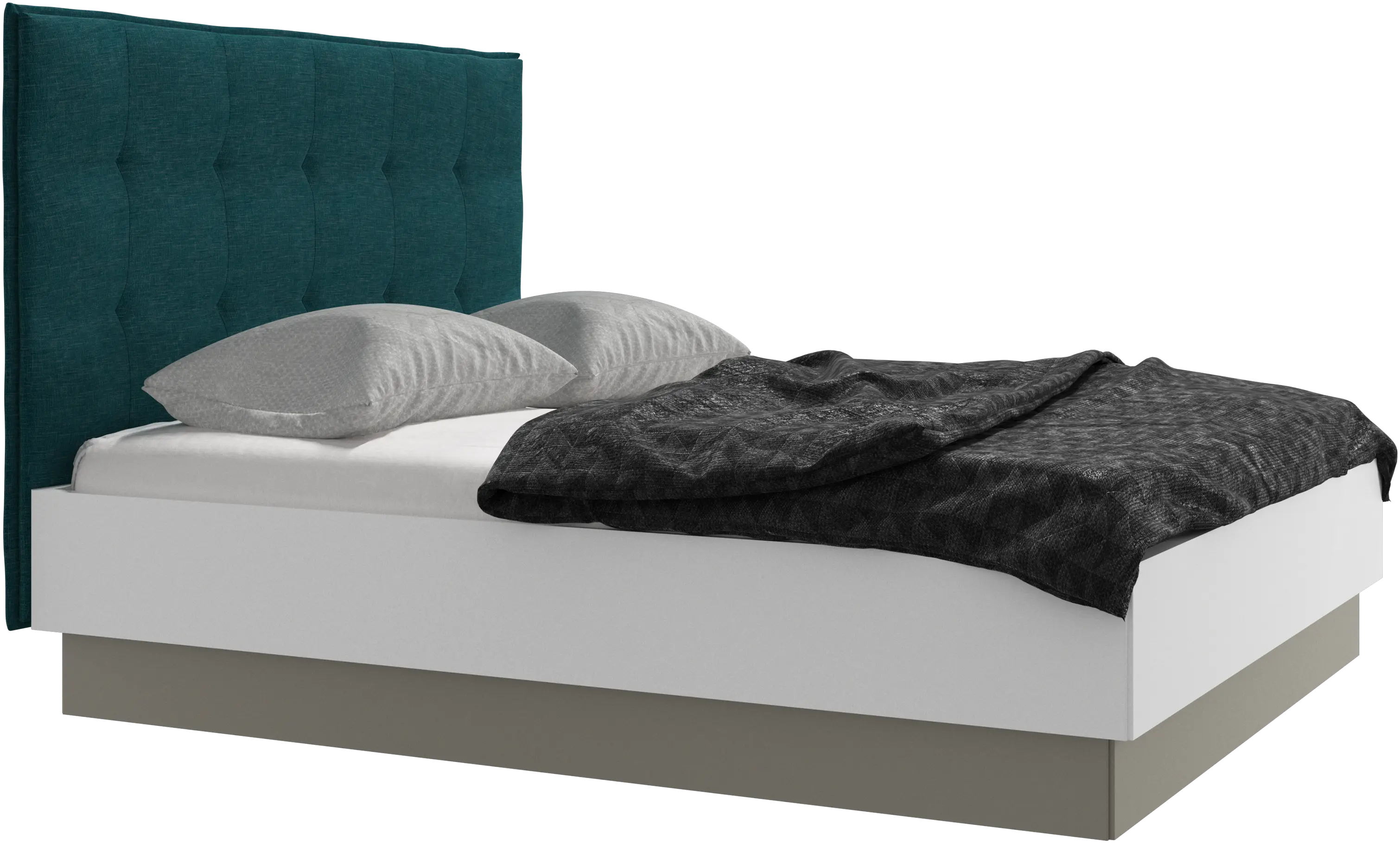Lugano storage bed with lift-up frame and slats, excl. mattress