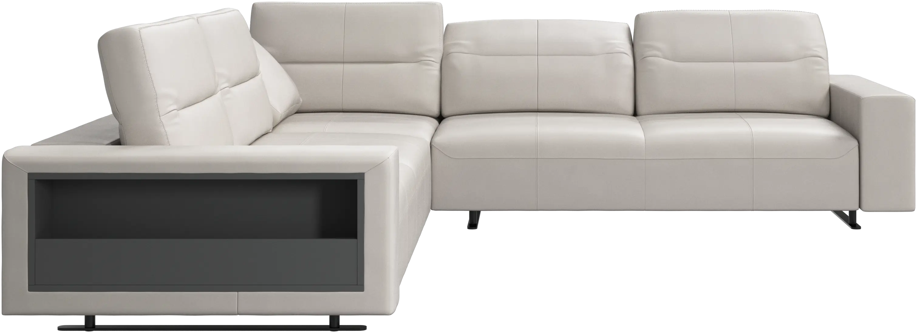 Canapé d'angle Hampton avec dossier ajustable et espace de rangement côté gauche