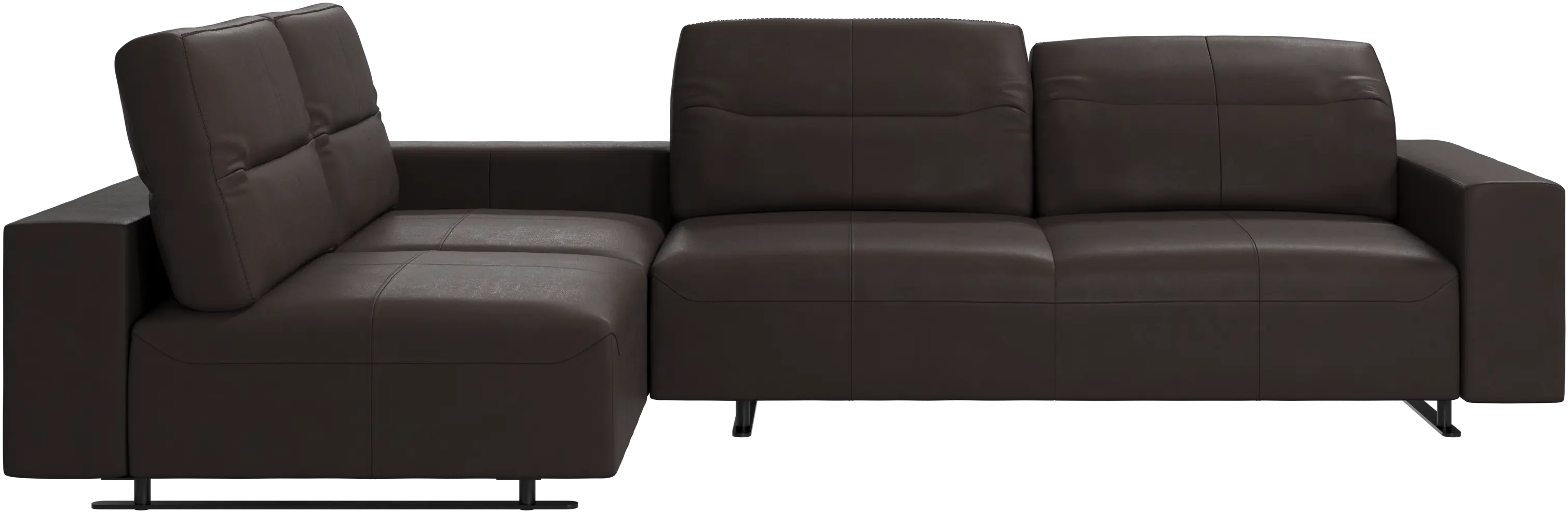 Hampton corner sofa with adjustable back and storage on right side